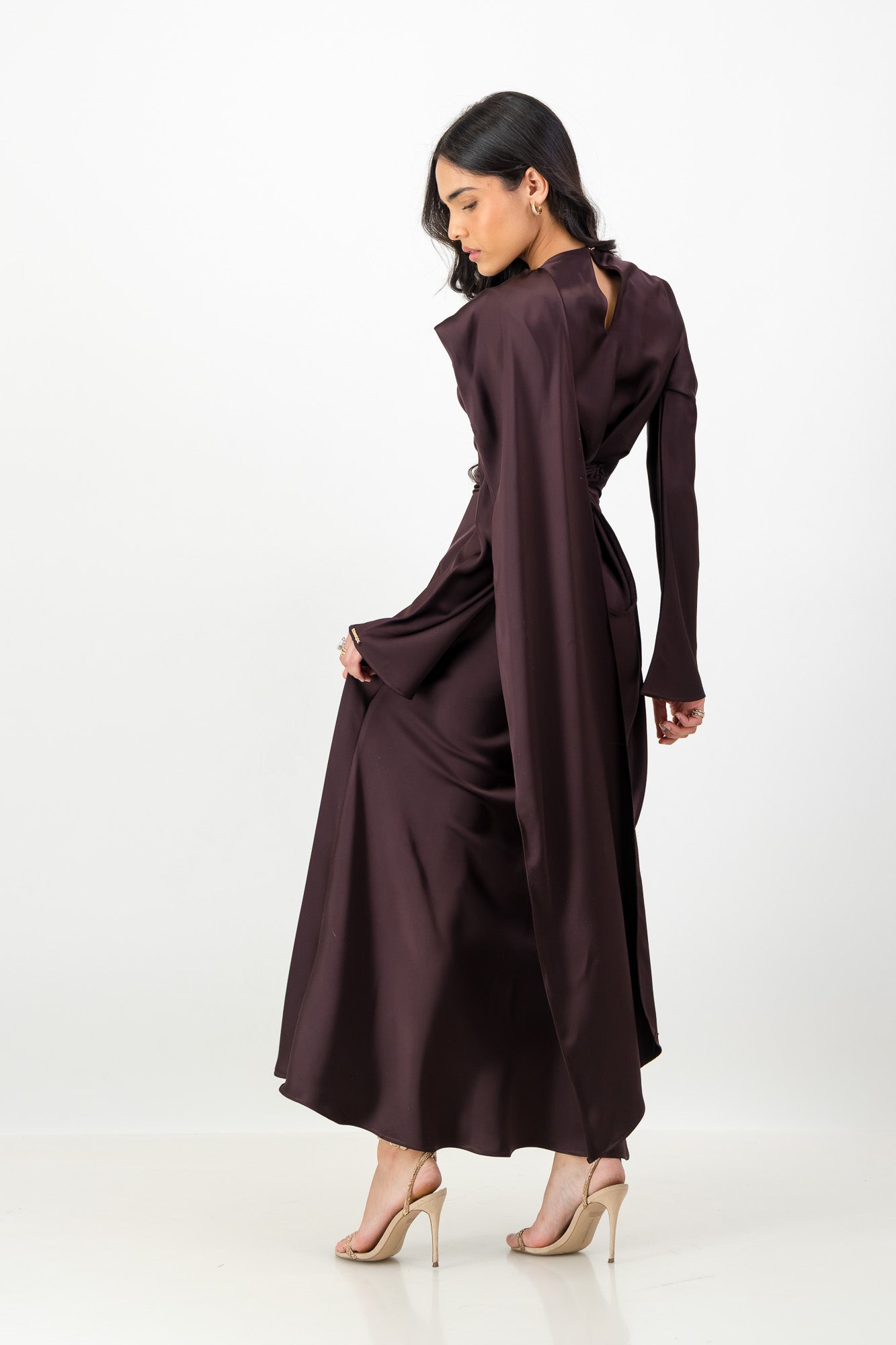 THE NUHA MAXI DRESS in COCOA