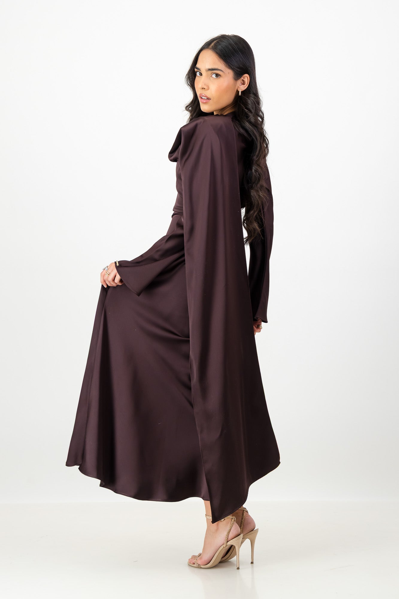 THE NUHA MAXI DRESS in COCOA