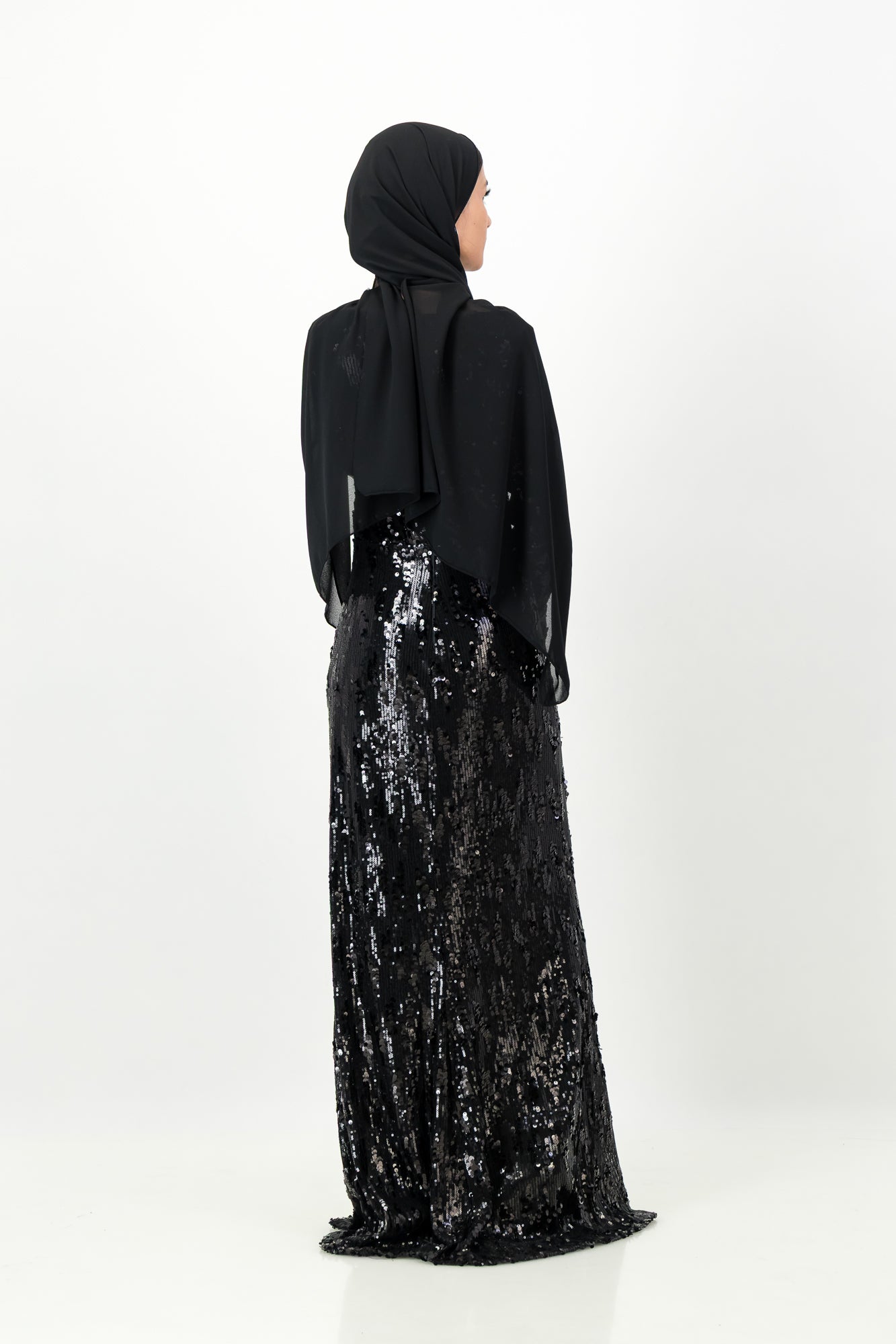 CHIARA SEQUIN MAXI DRESS - Black