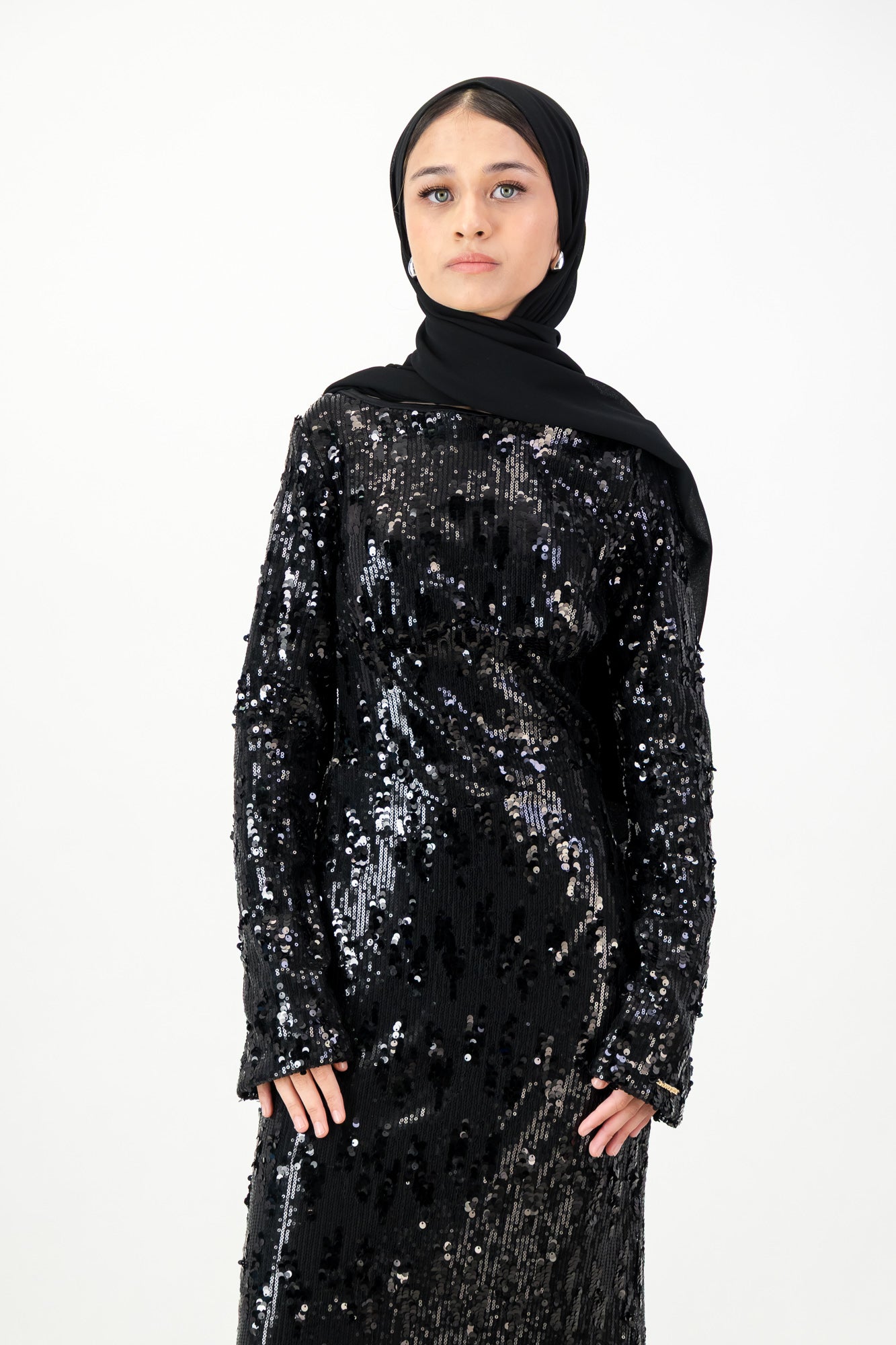 CHIARA SEQUIN MAXI DRESS - Black