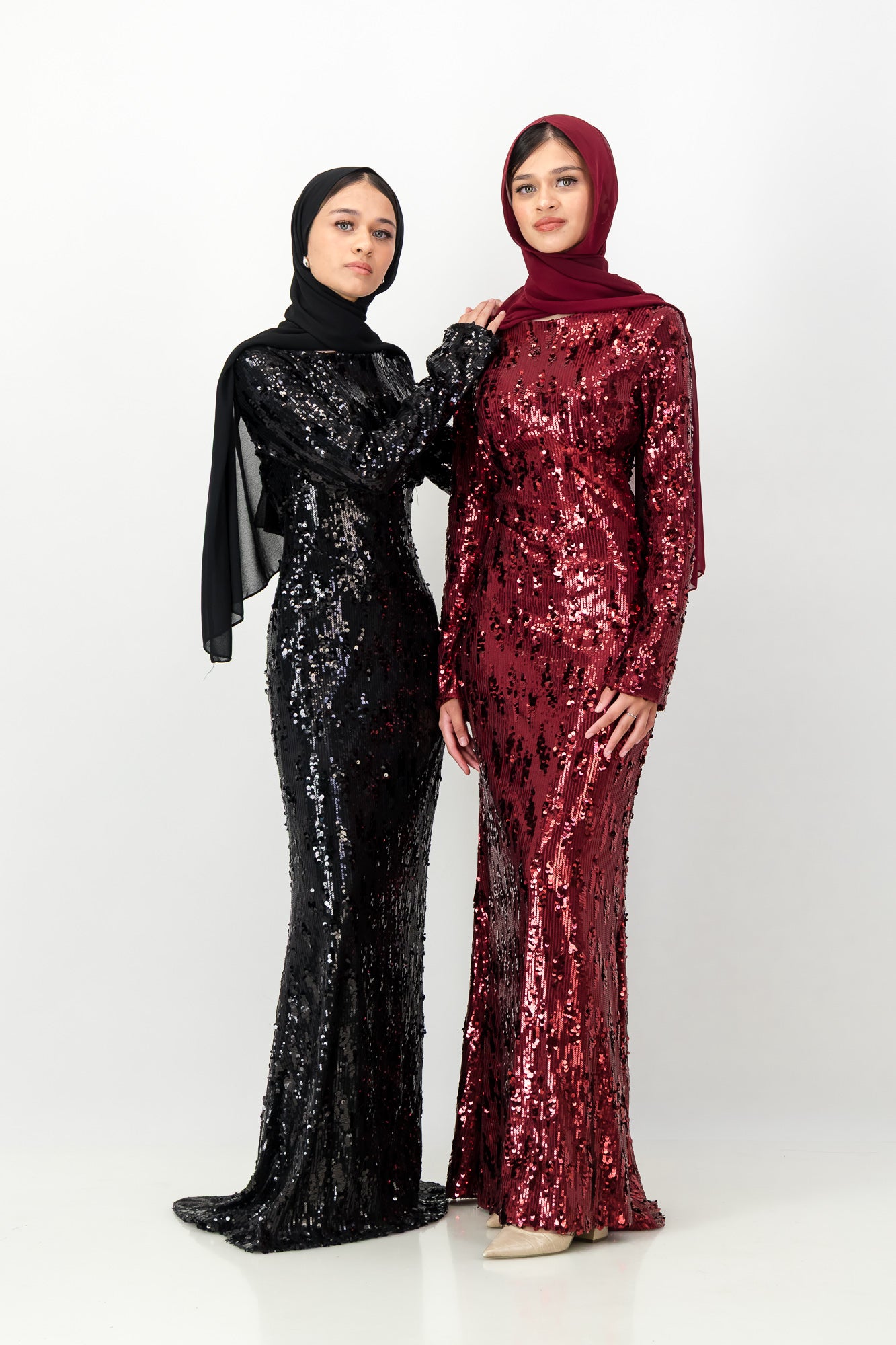 CHIARA SEQUIN MAXI DRESS - Black