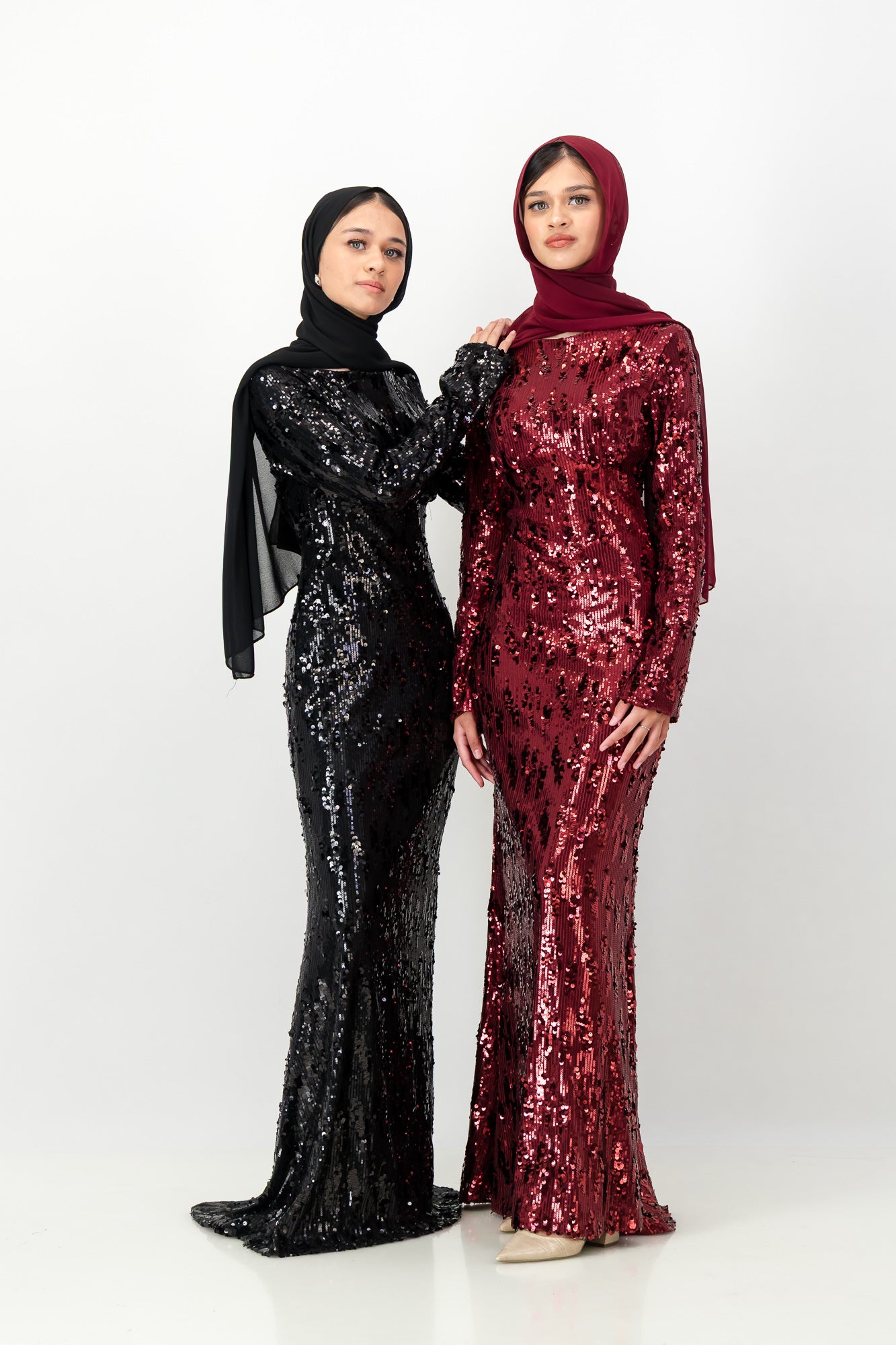 CHIARA SEQUIN MAXI DRESS - Black
