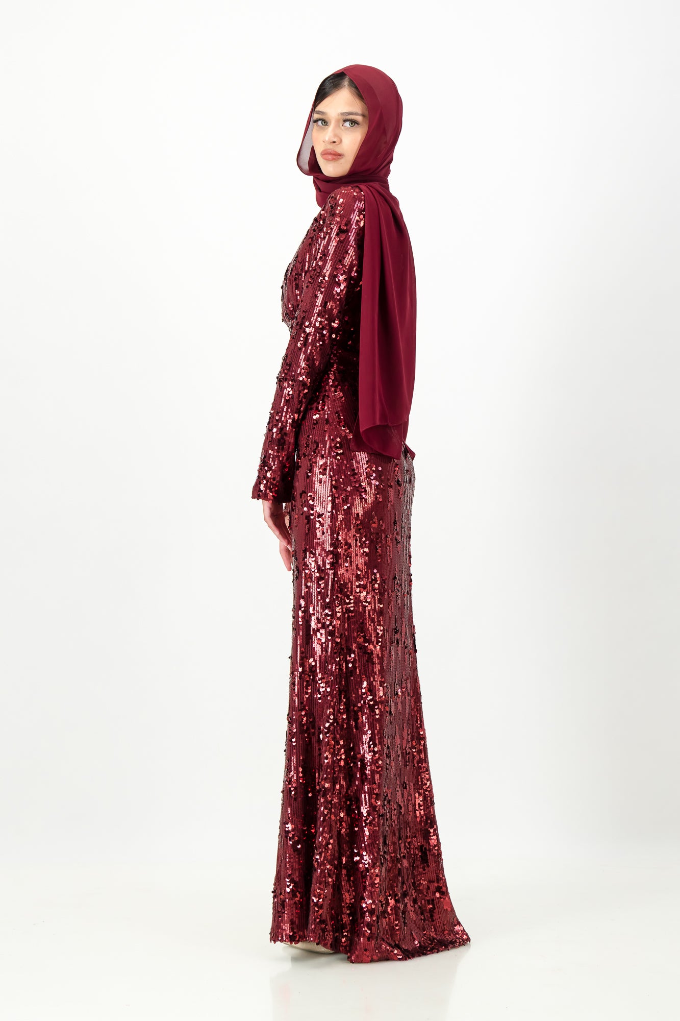 CHIARA SEQUIN MAXI DRESS - Ruby