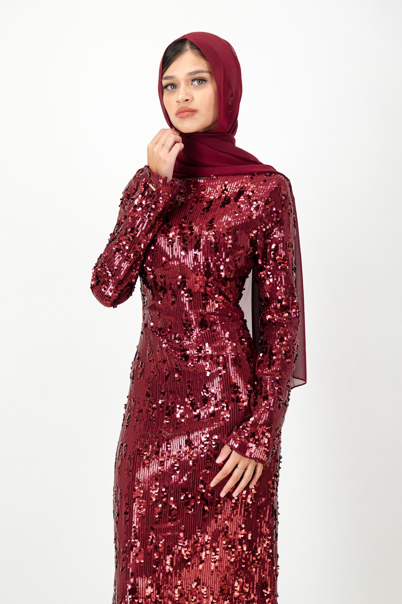 CHIARA SEQUIN MAXI DRESS - Ruby