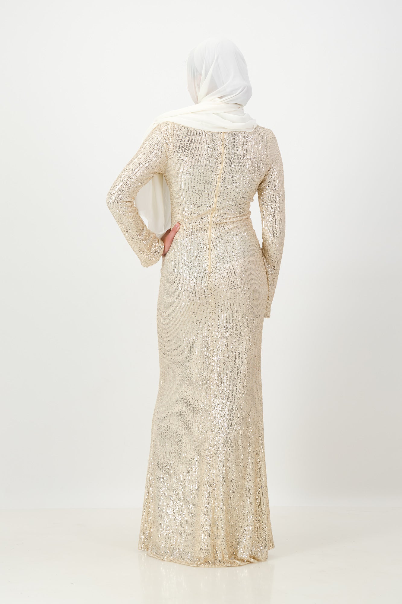CHIARA SEQUIN MAXI DRESS - Champagne