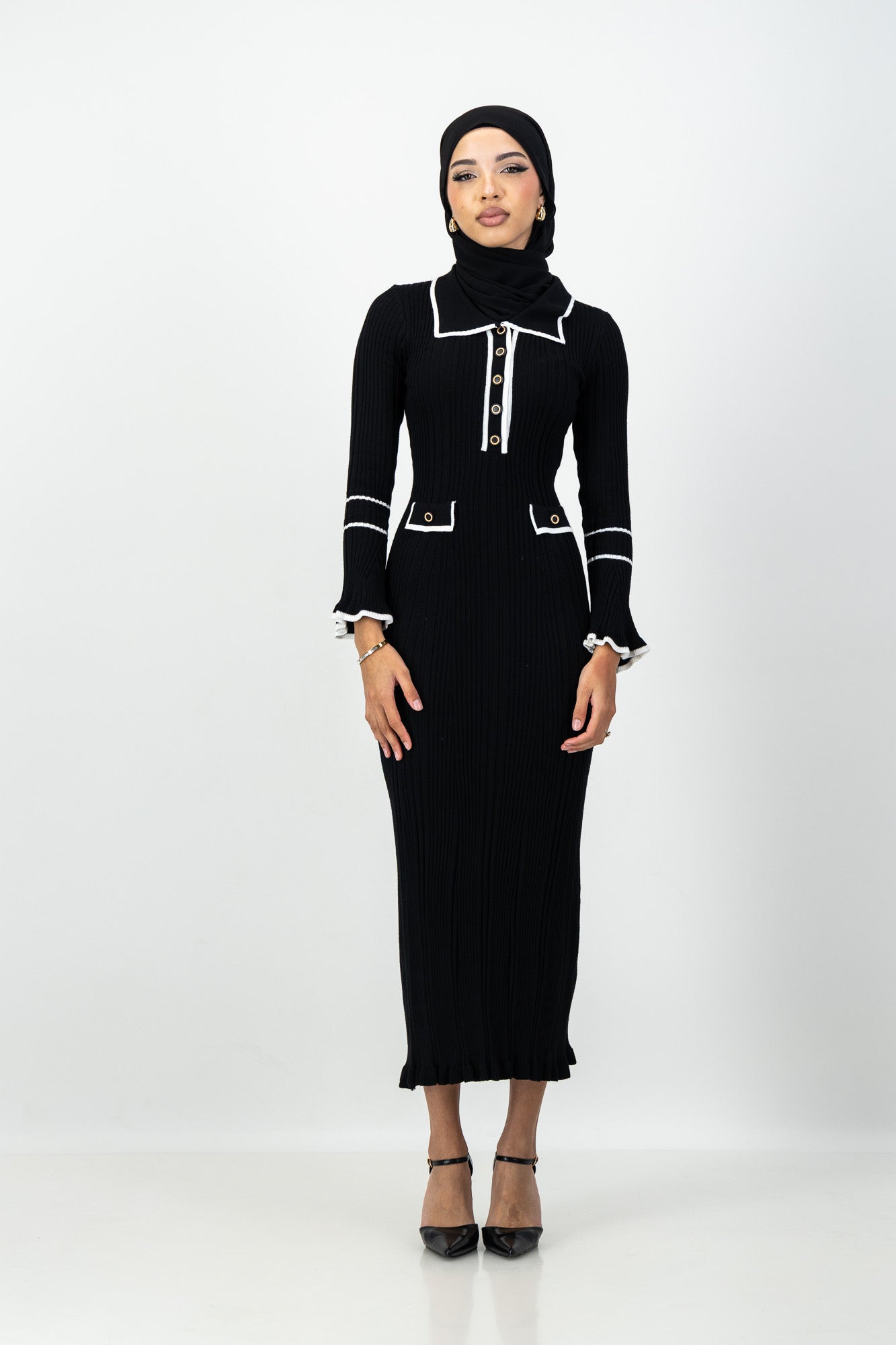 Raya Knit Dress in Black