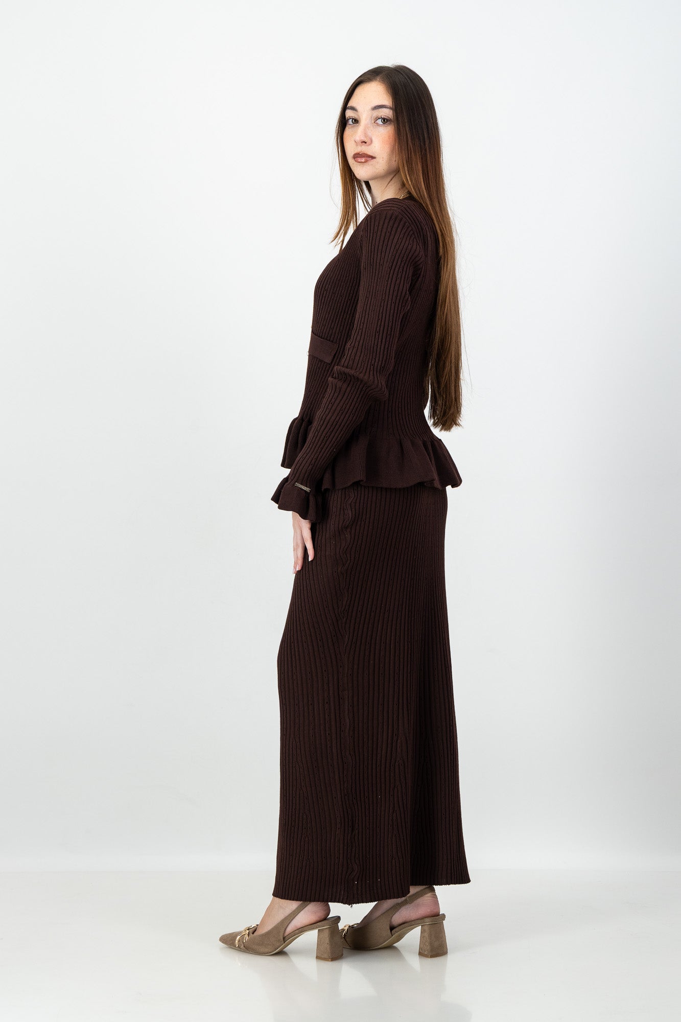Yura Knit Set in Brown