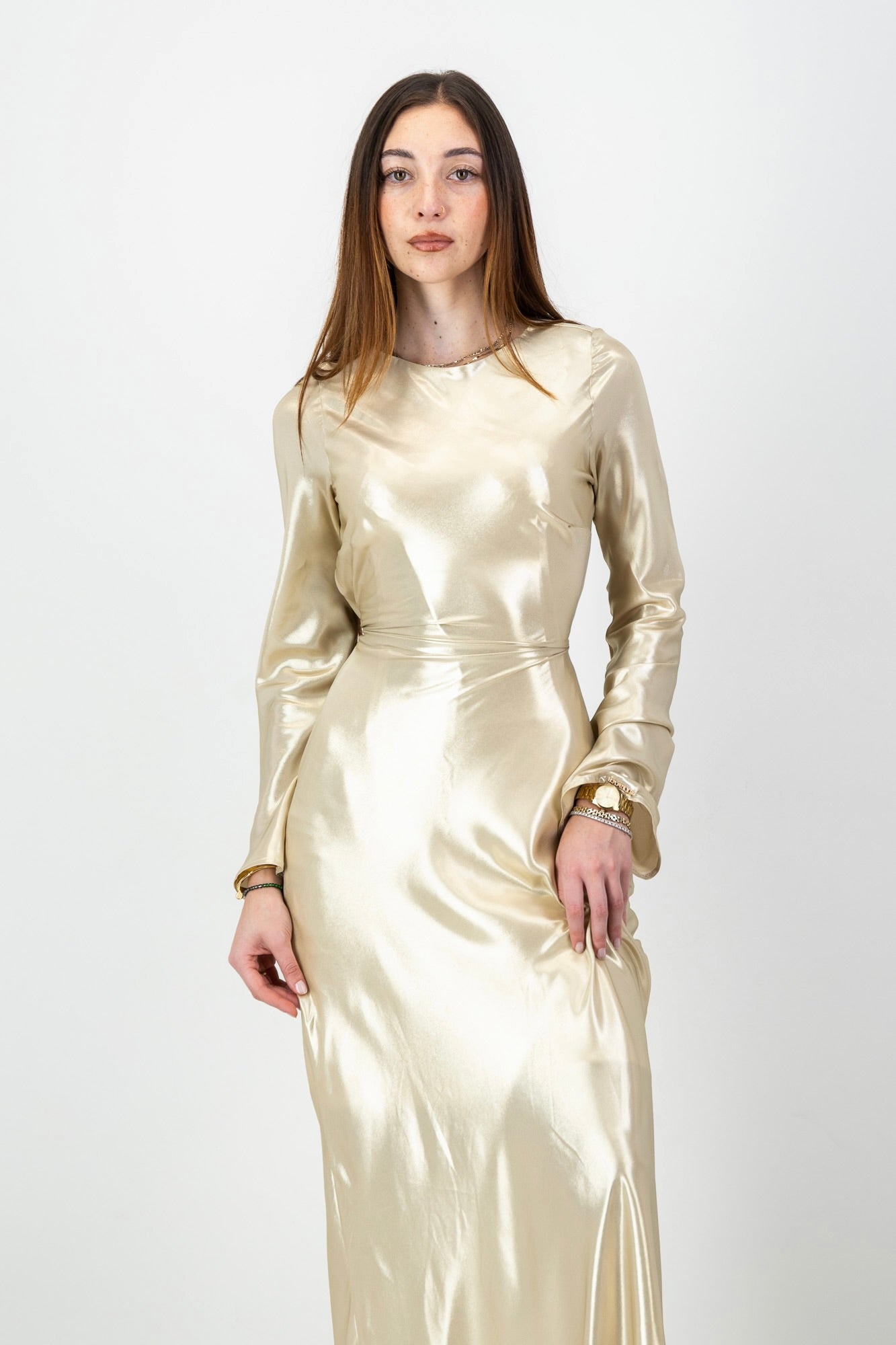Iman Dress in Gold
