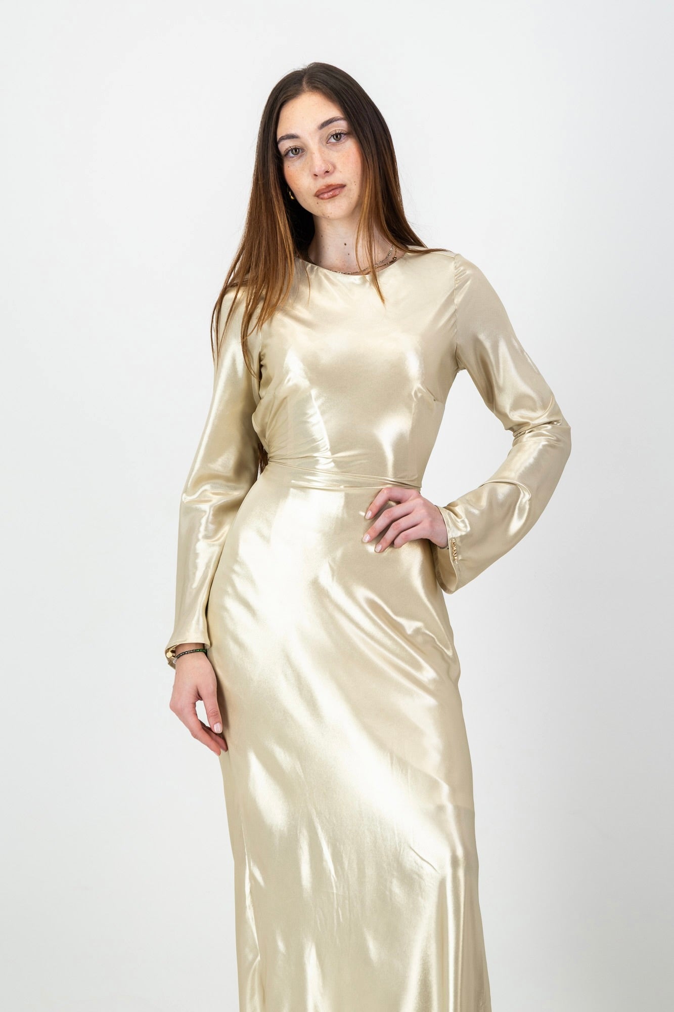 Iman Dress in Gold