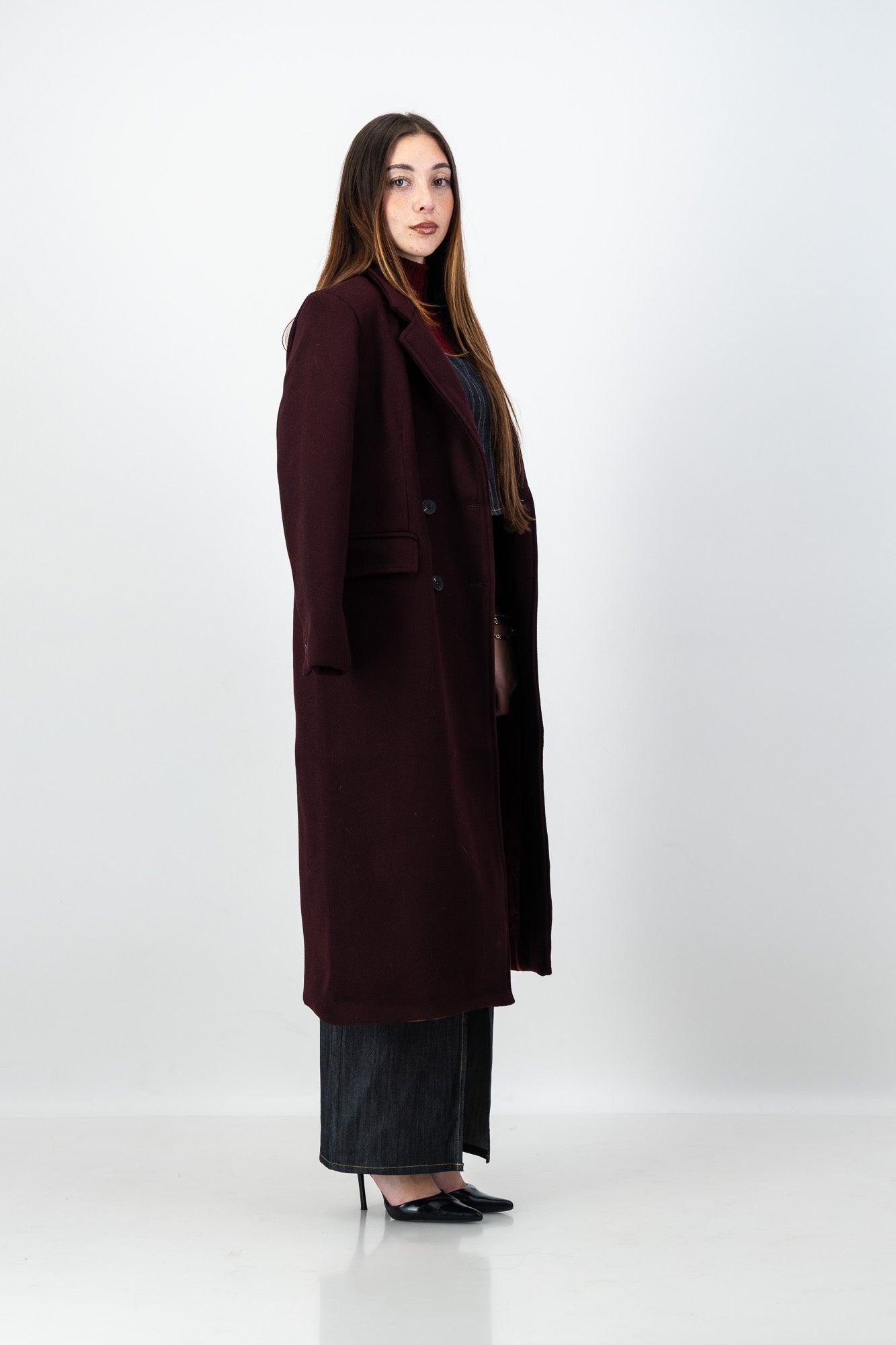 Rae Coat in Wine