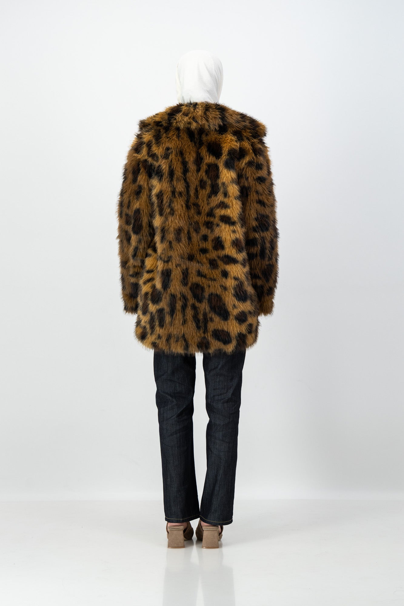Nara Faux Fur Coat in Leopard