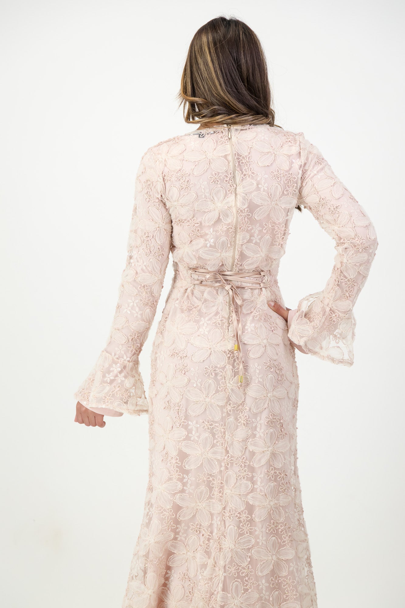 The Lujain Dress in Blush