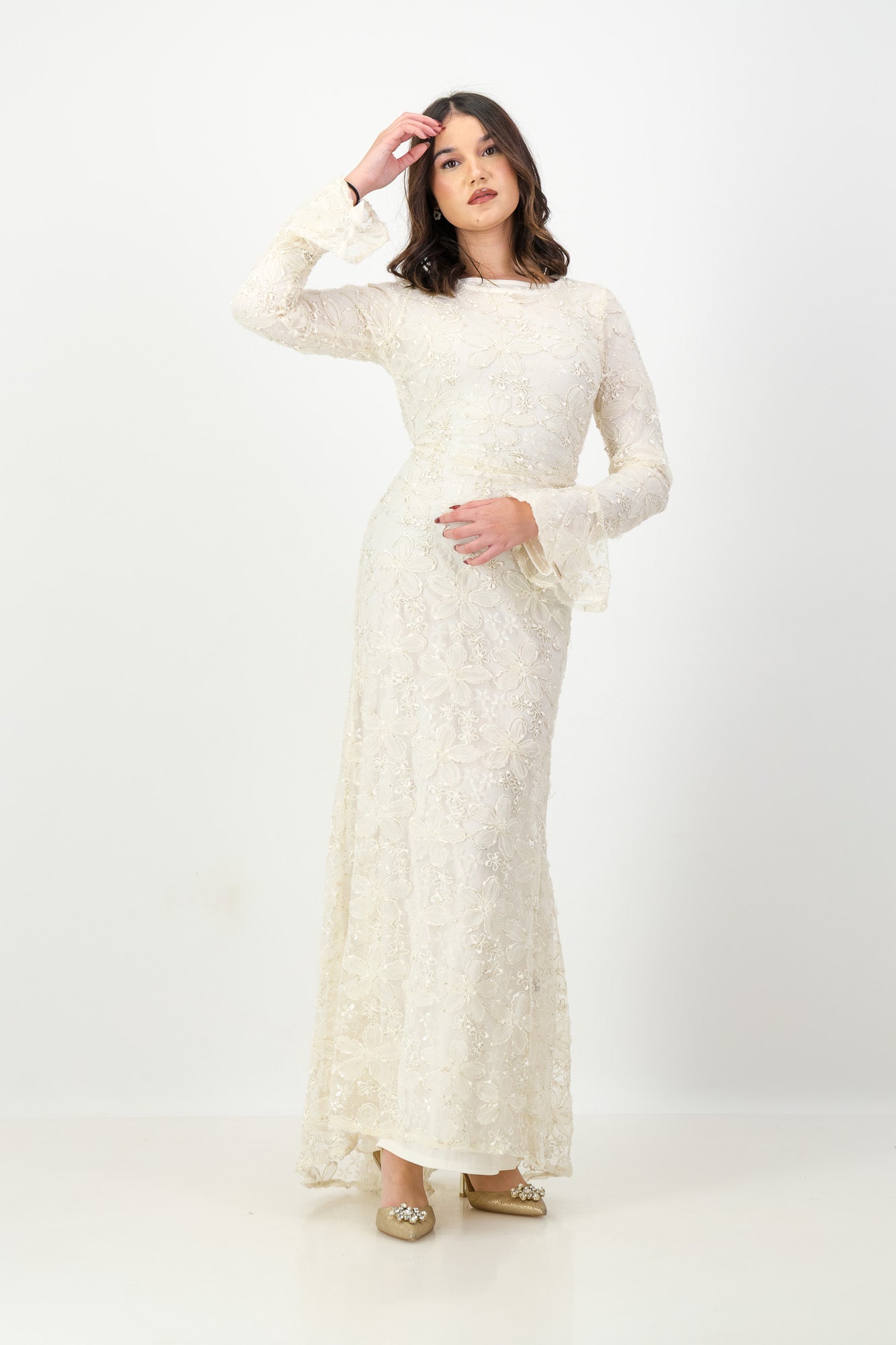 The Lujain Dress in Vanilla