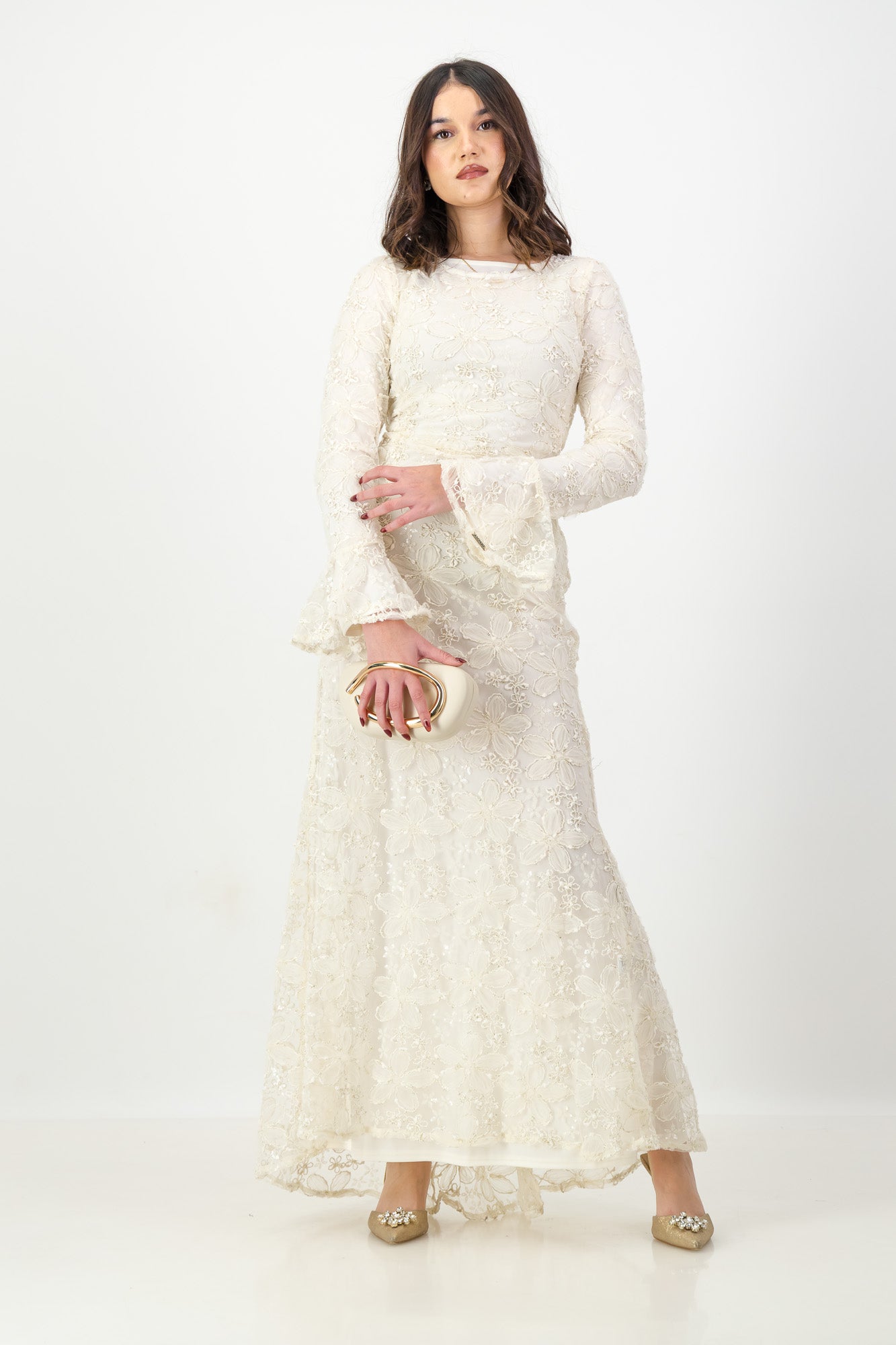 The Lujain Dress in Vanilla