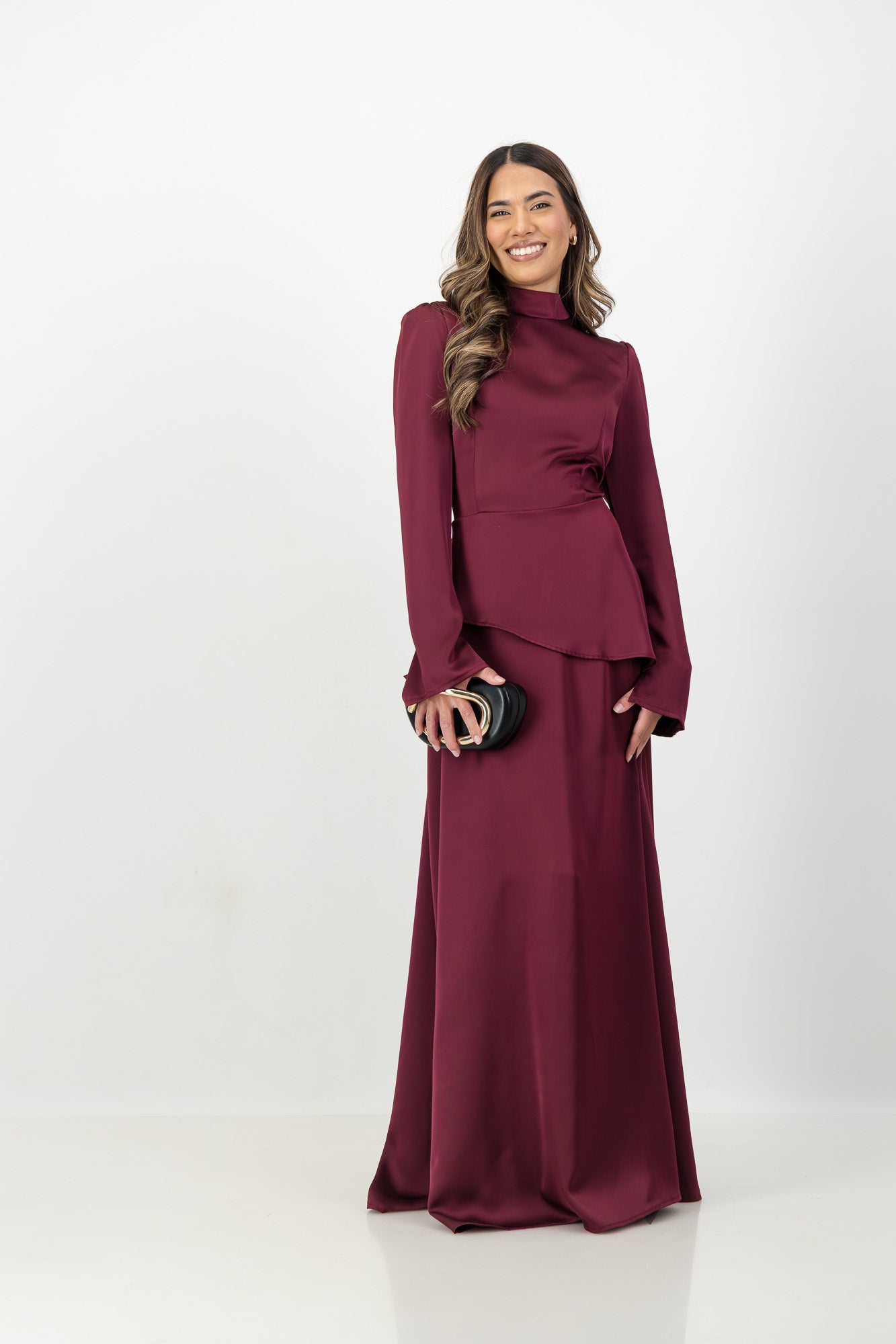 The SOFIA Dress in Burgundy