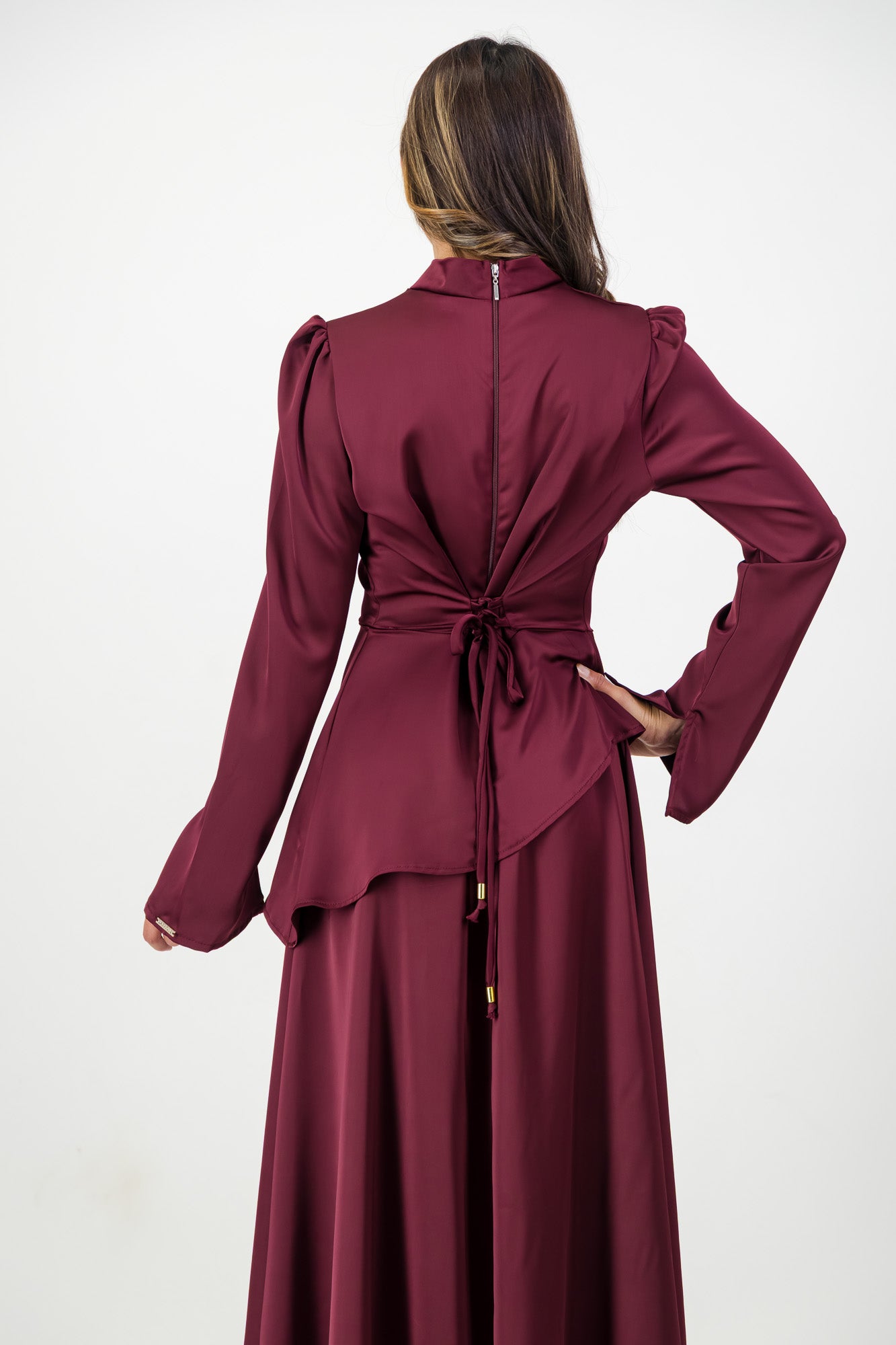 The SOFIA Dress in Burgundy