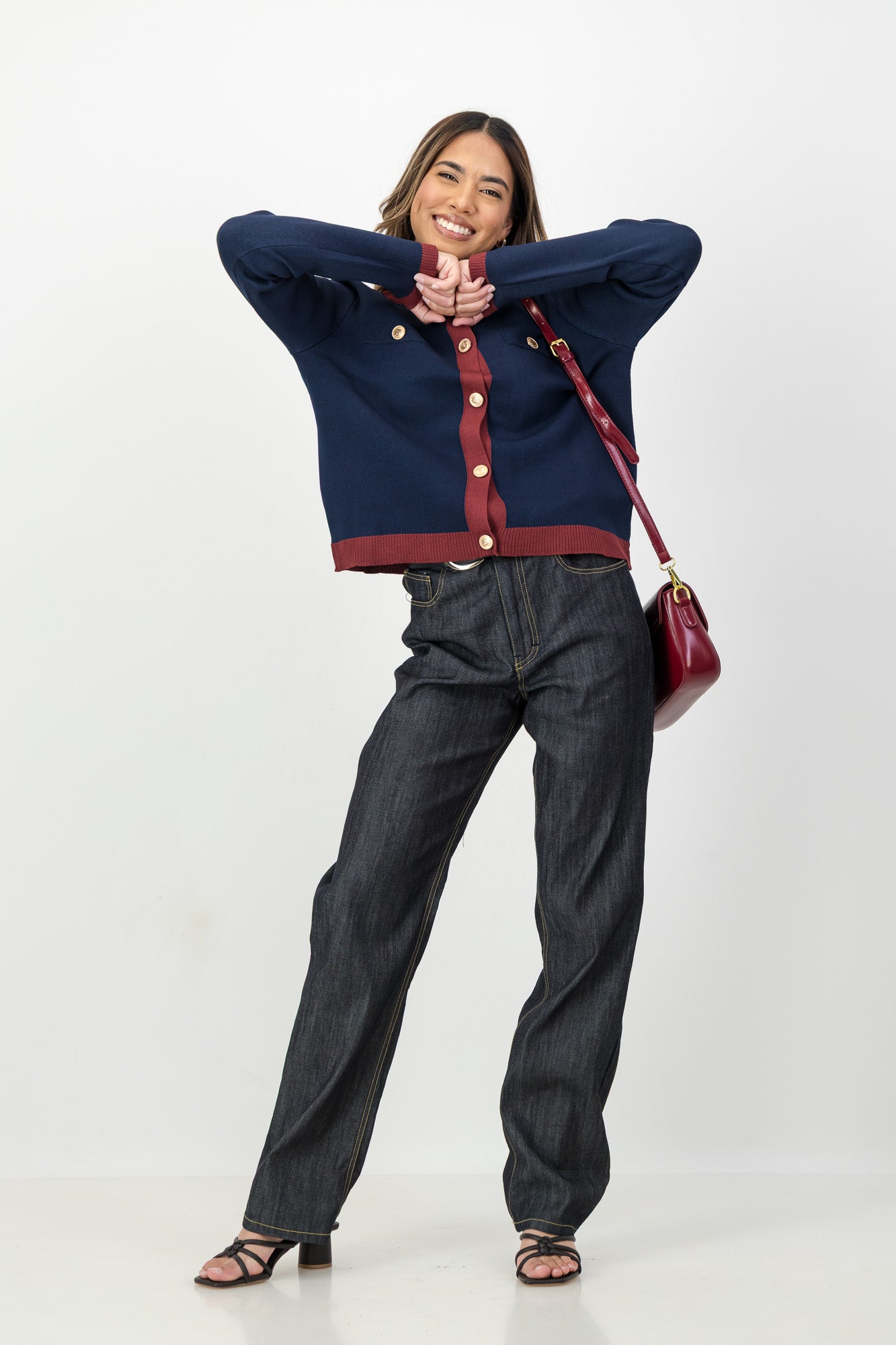 The Cleo Knit Cardigan in Navy