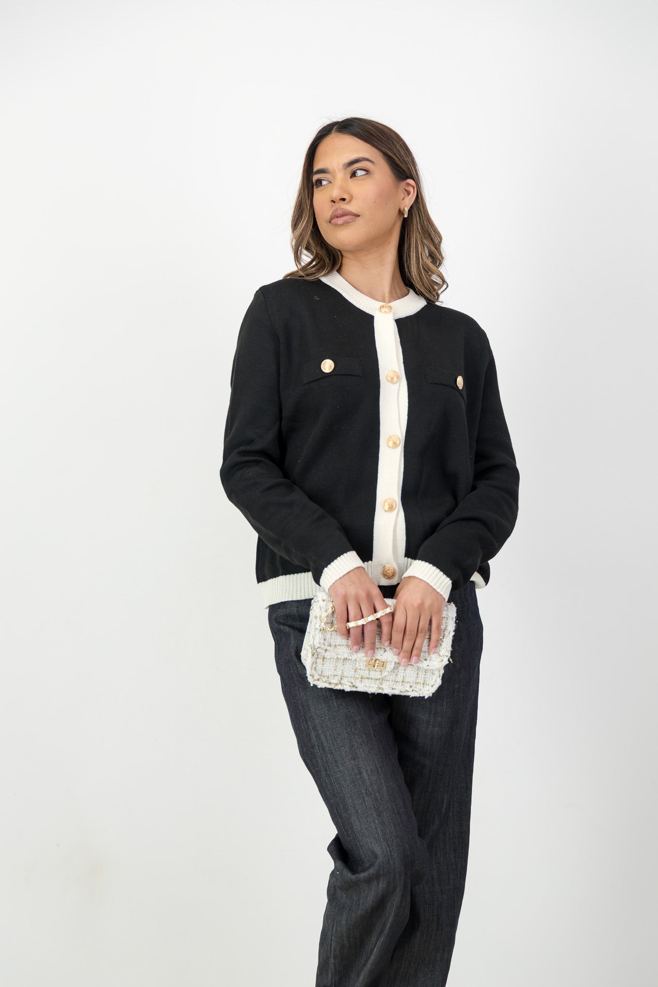 The Cleo Knit Cardigan in Black