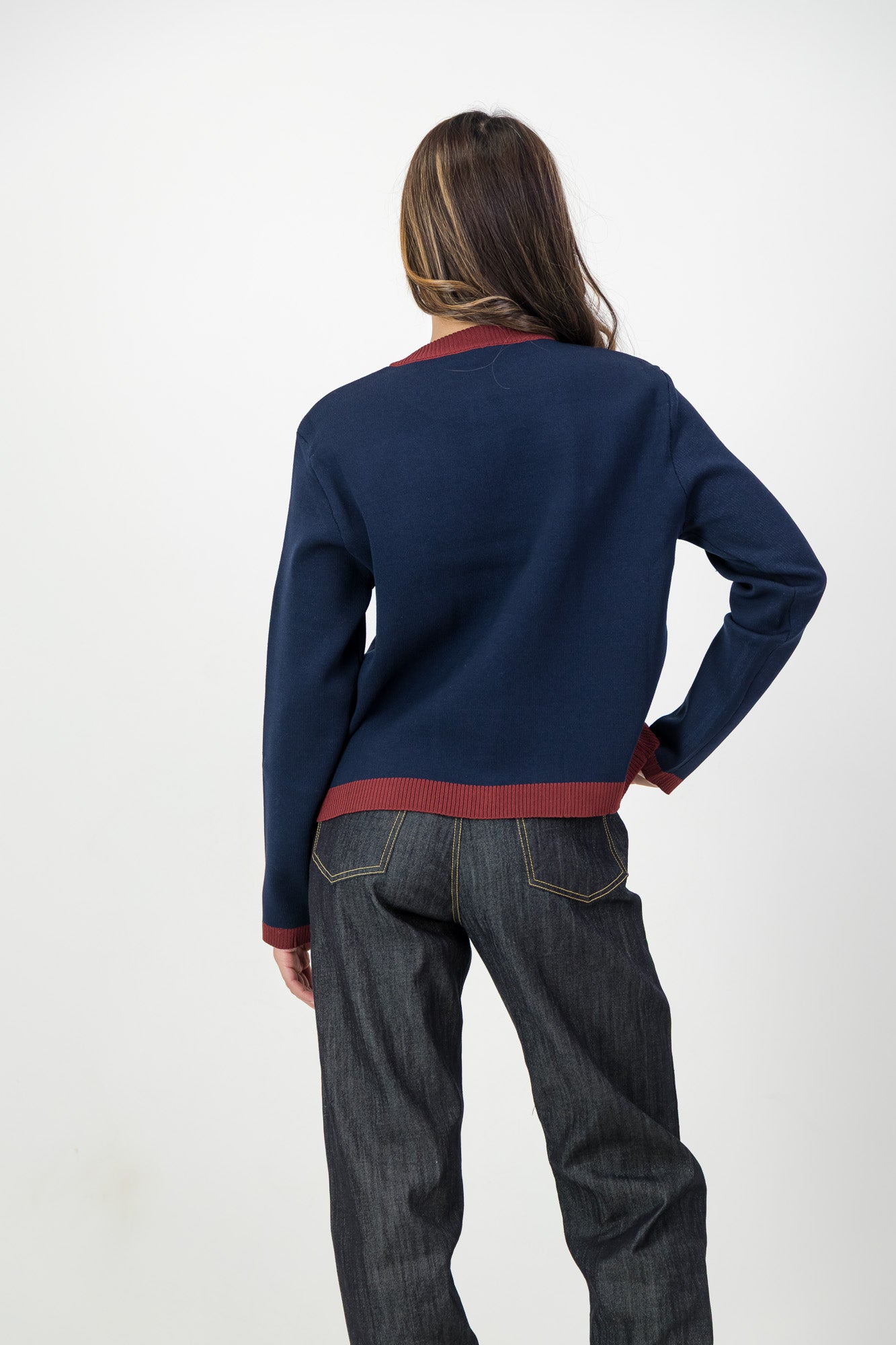 The Cleo Knit Cardigan in Navy