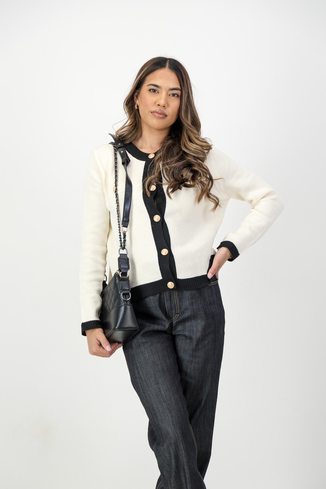 The Cleo Knit Cardigan in Off-White