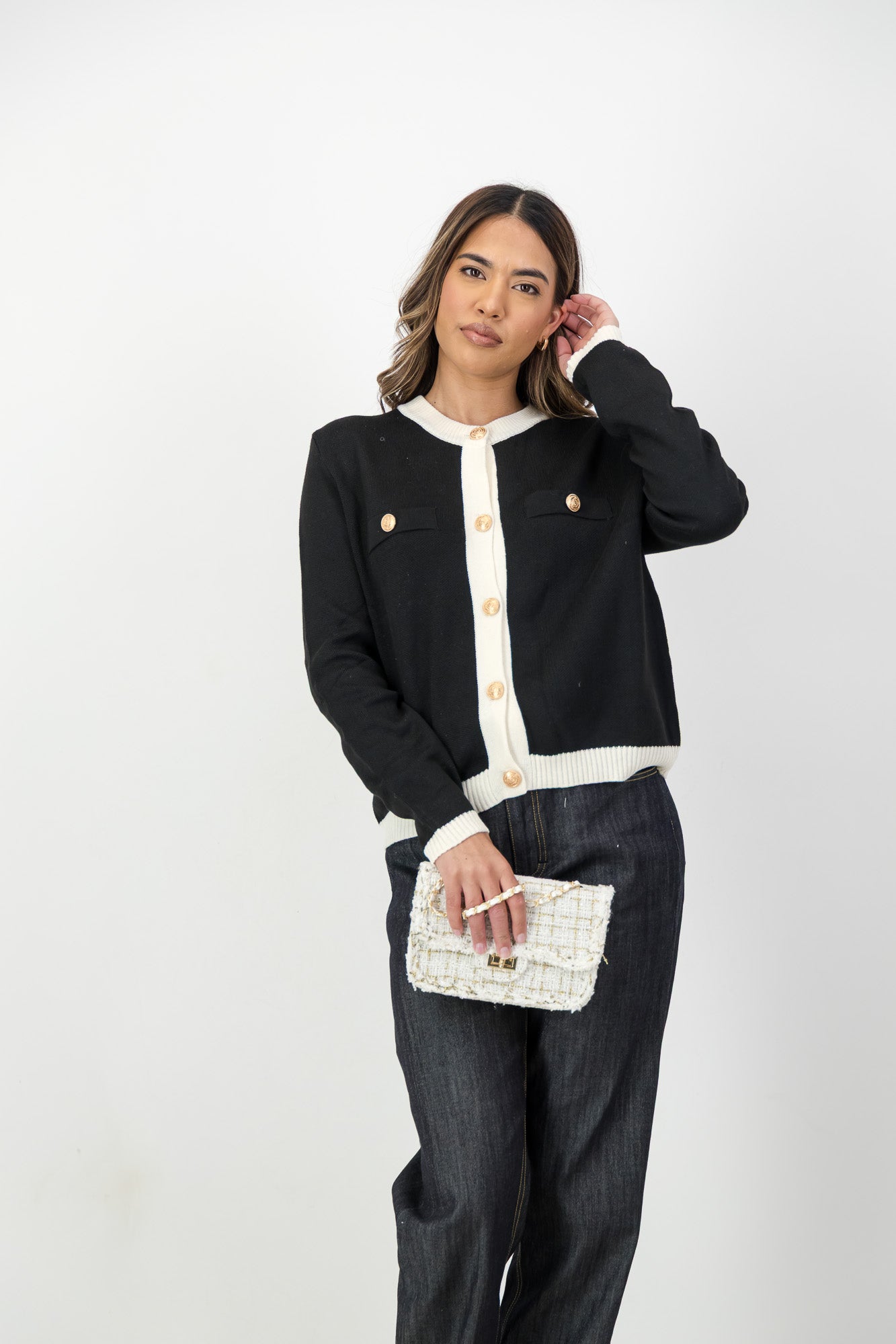 The Cleo Knit Cardigan in Black