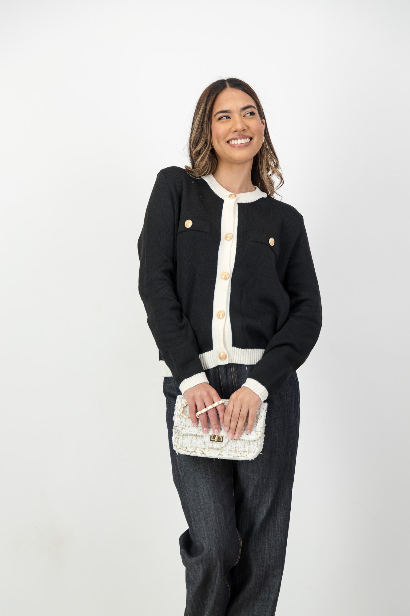 The Cleo Knit Cardigan in Black