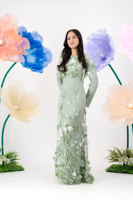 Jouri Bloom Gown - Sage
