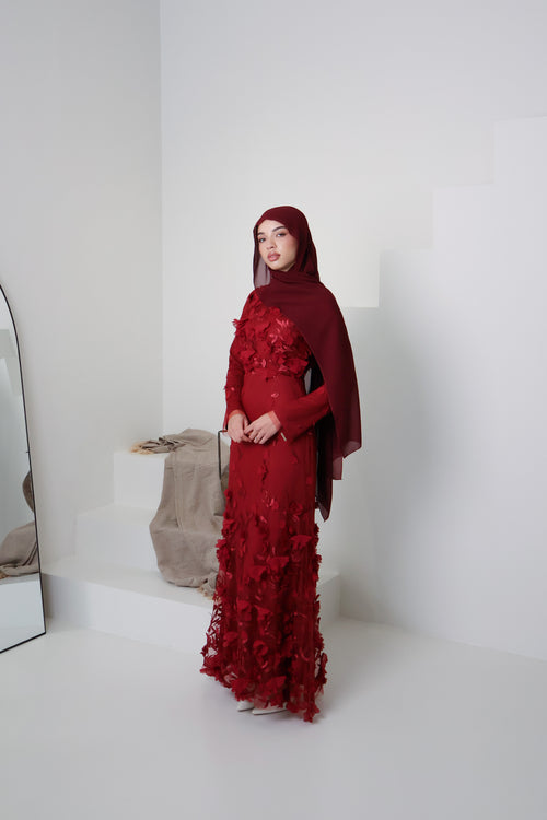JOURI BLOOM GOWN in MULBERRY
