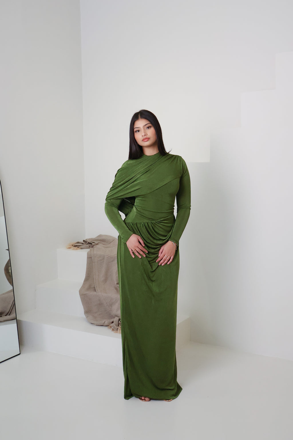 RAHA KNIT DRESS - MATCHA