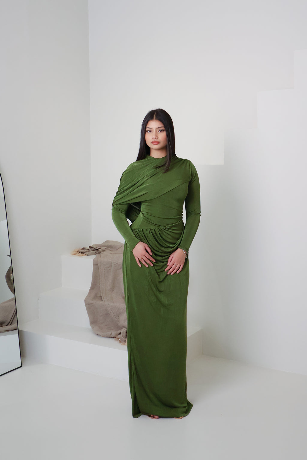 RAHA KNIT DRESS - MATCHA