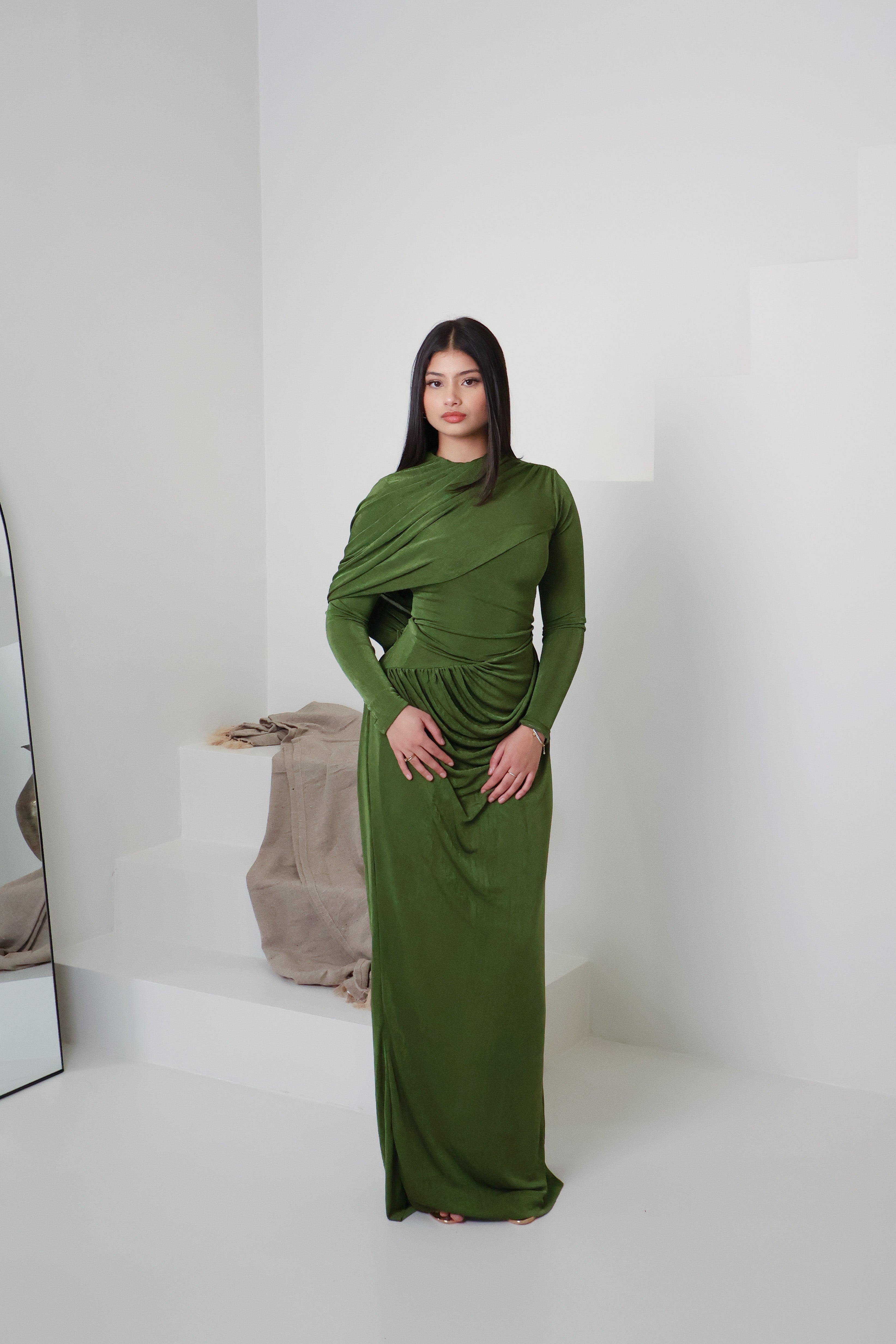 RAHA KNIT DRESS - MATCHA