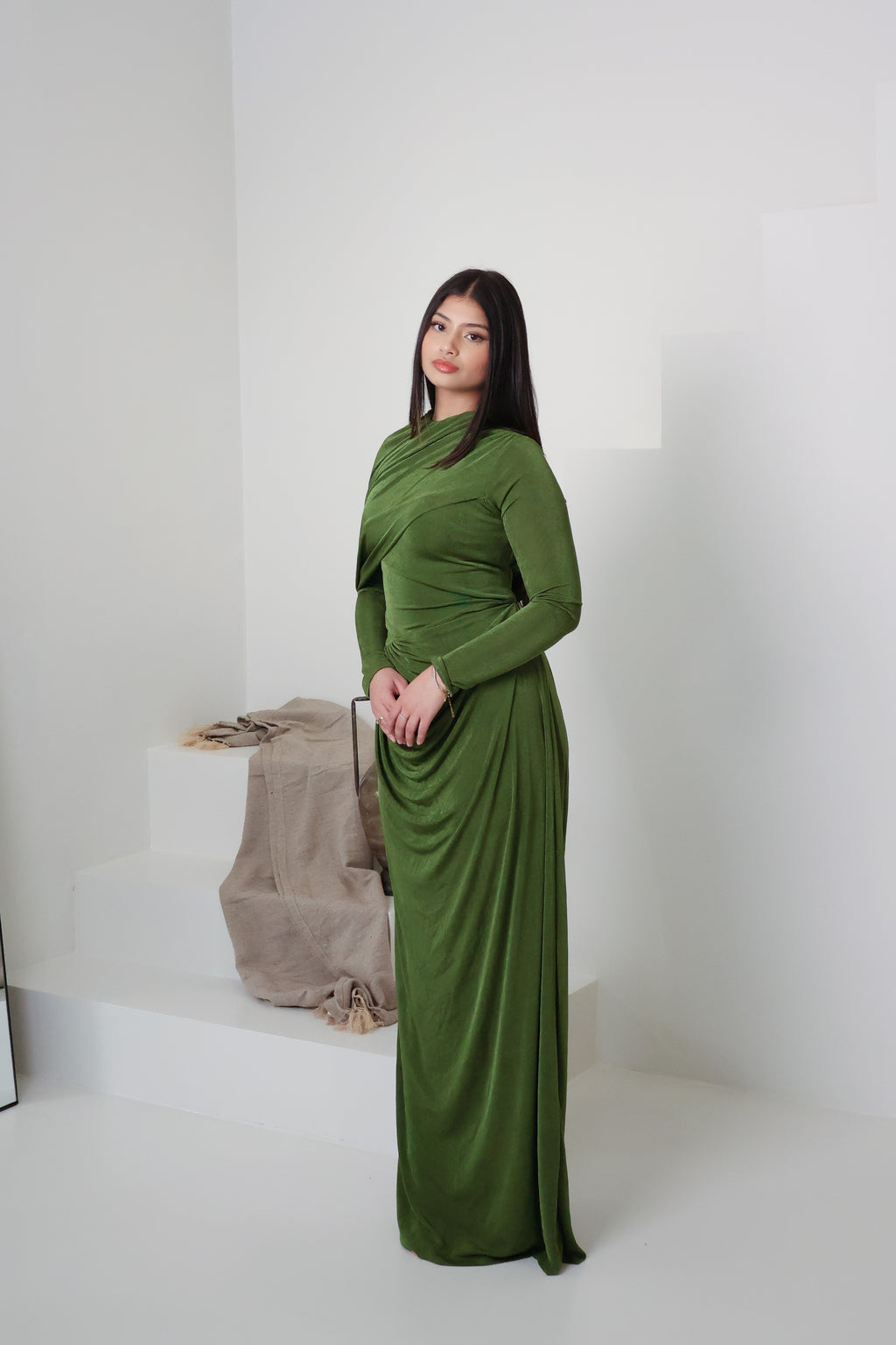 RAHA KNIT DRESS - MATCHA