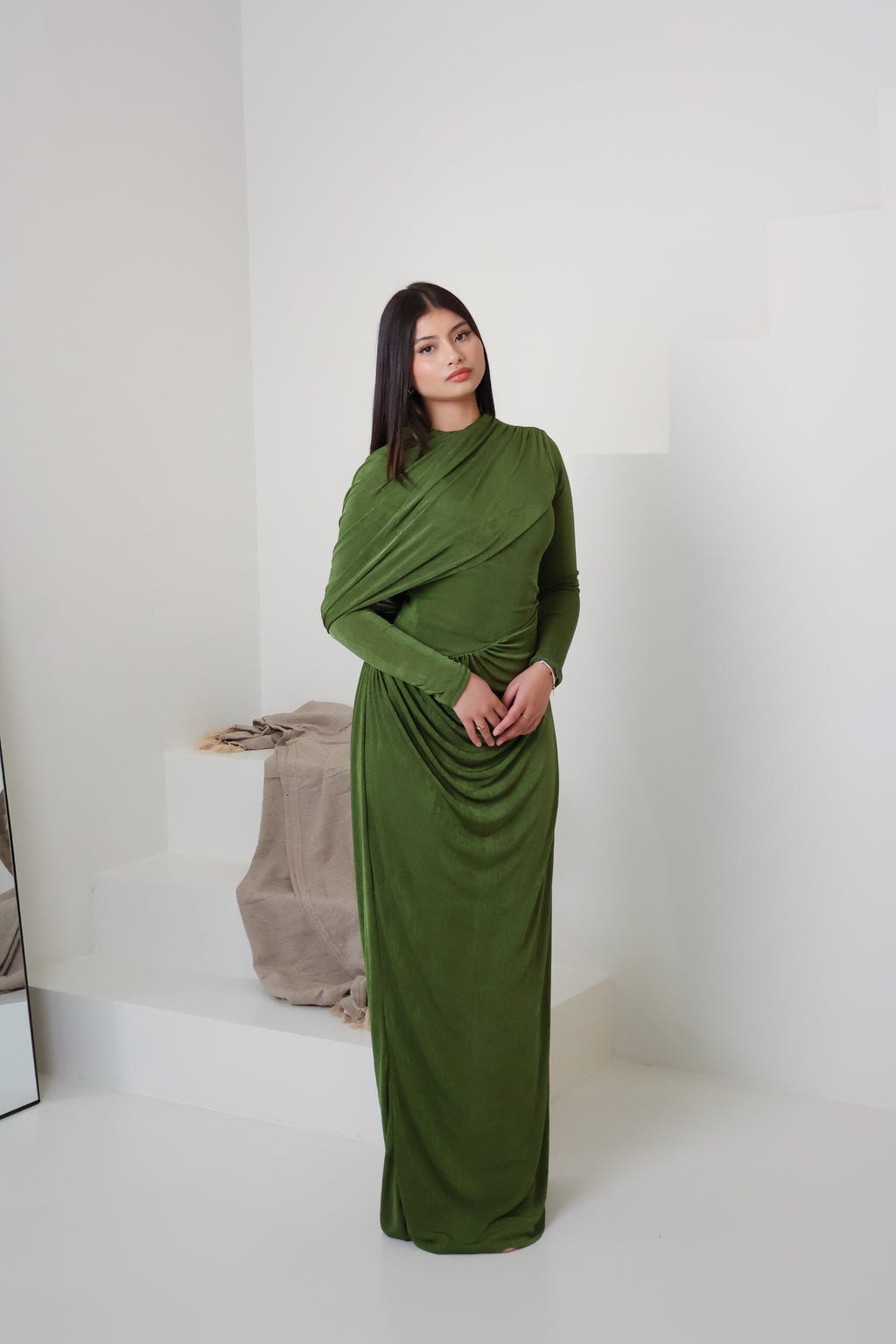 RAHA KNIT DRESS - MATCHA