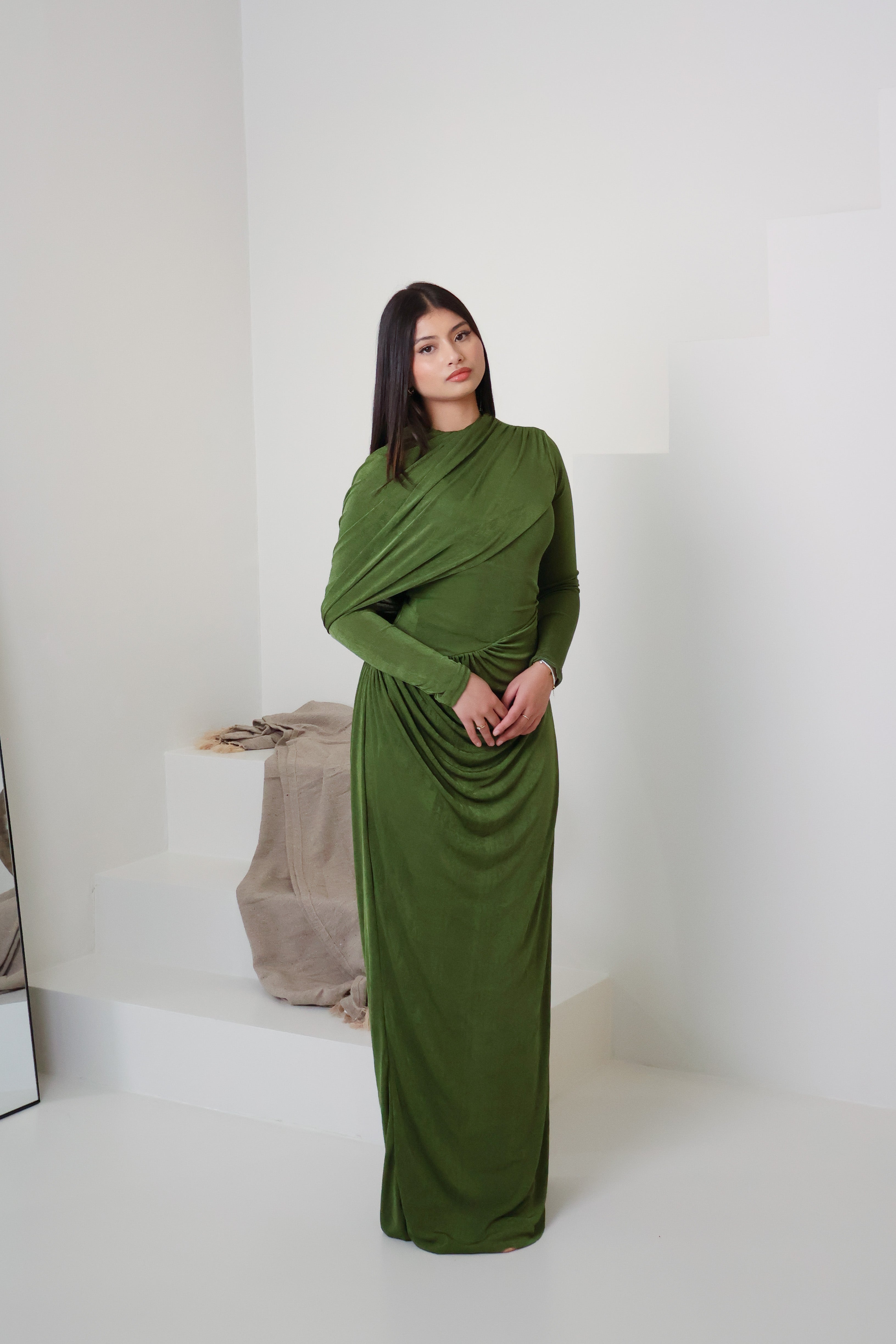 RAHA KNIT DRESS - MATCHA