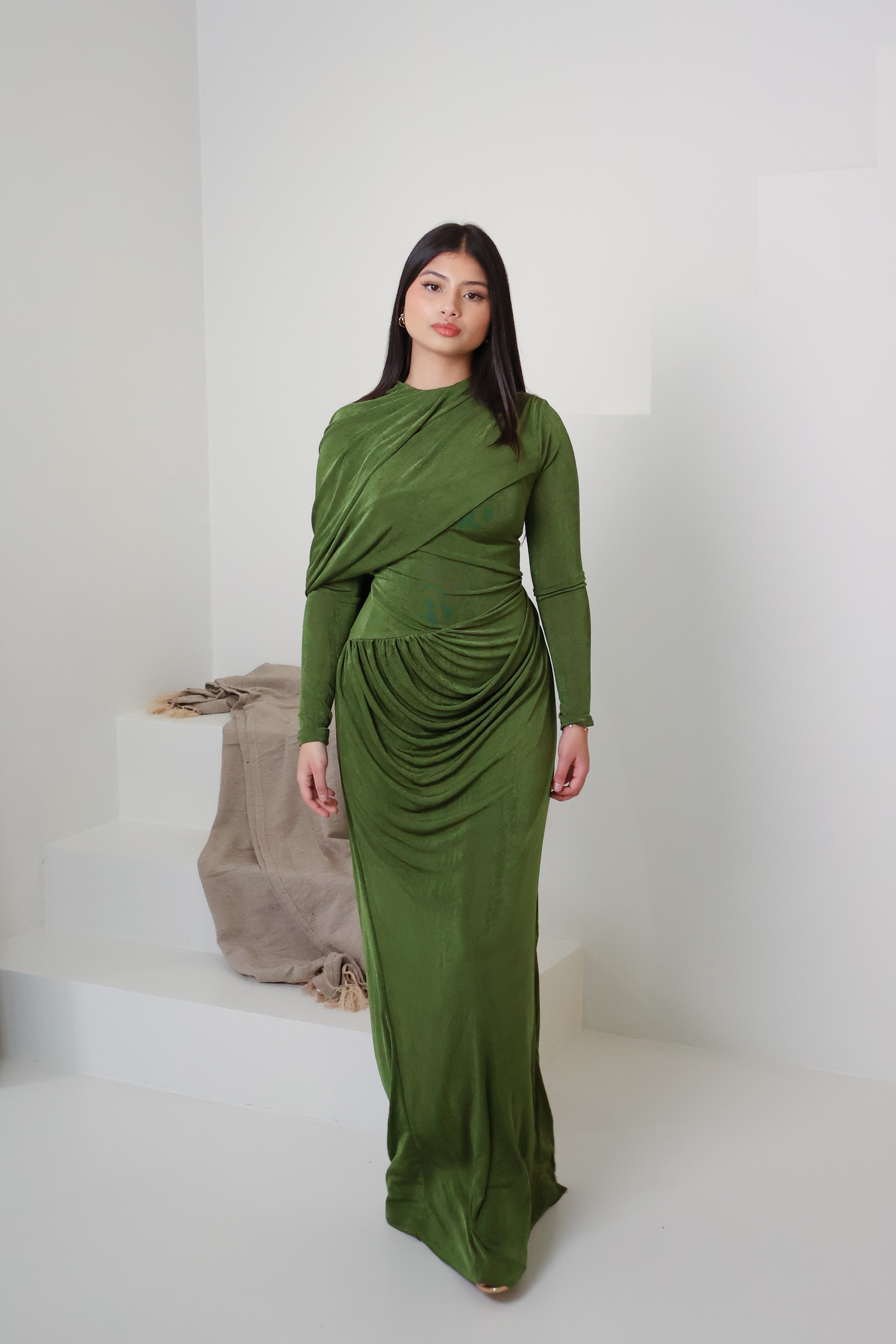 RAHA KNIT DRESS - MATCHA