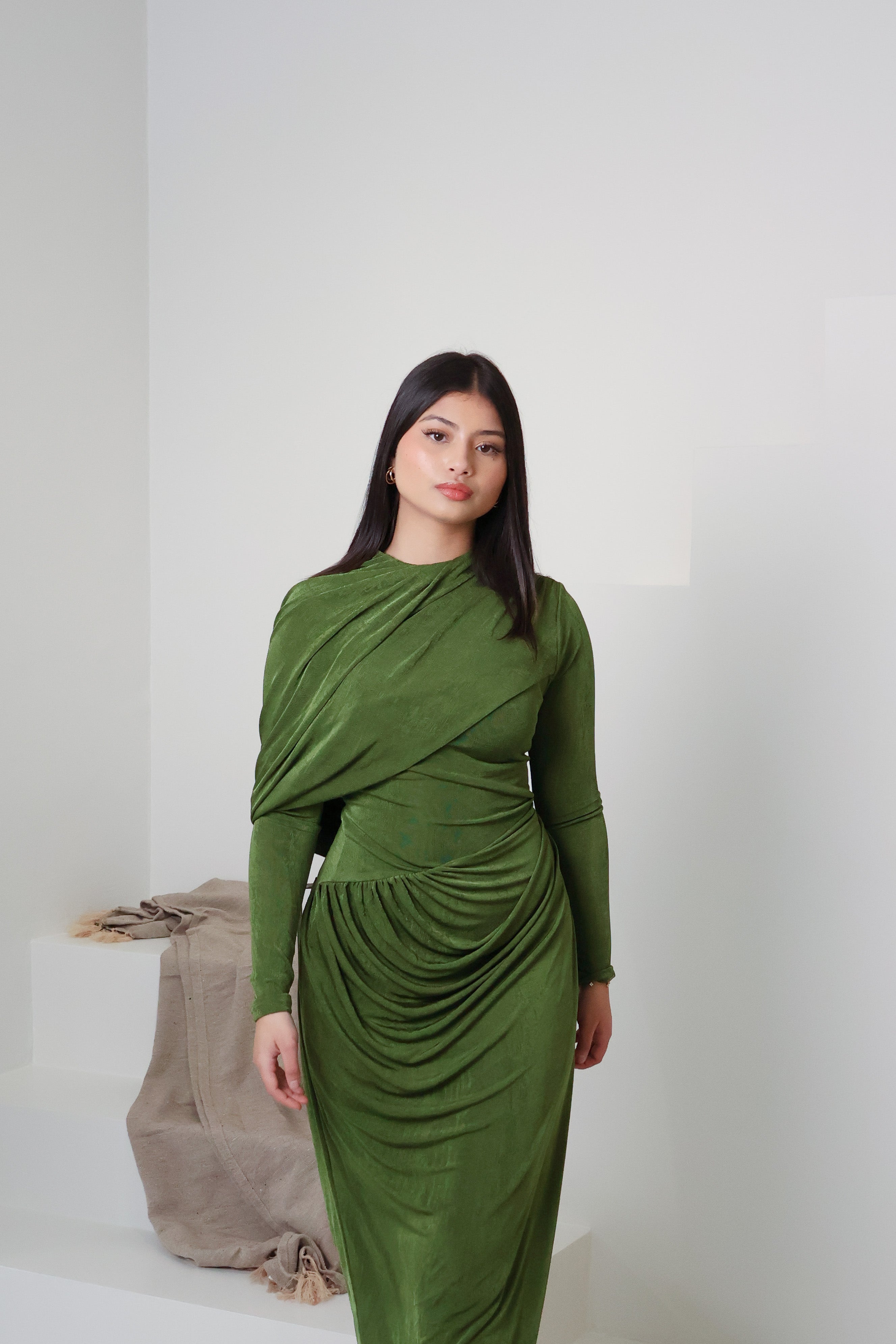 RAHA KNIT DRESS - MATCHA