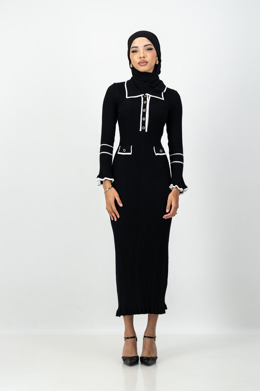 Raya Knit Dress in Black