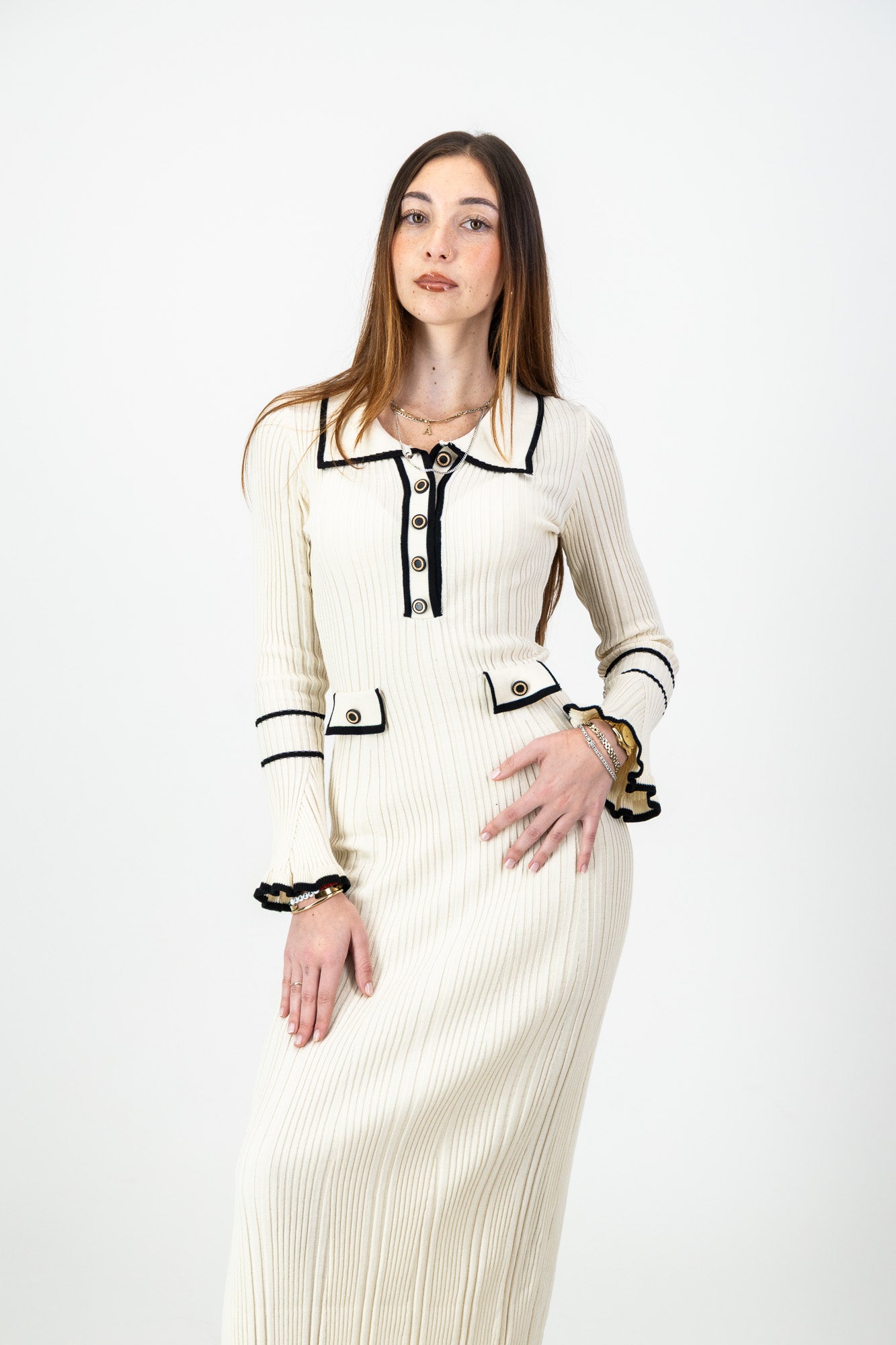 Raya Knit Dress in Cream
