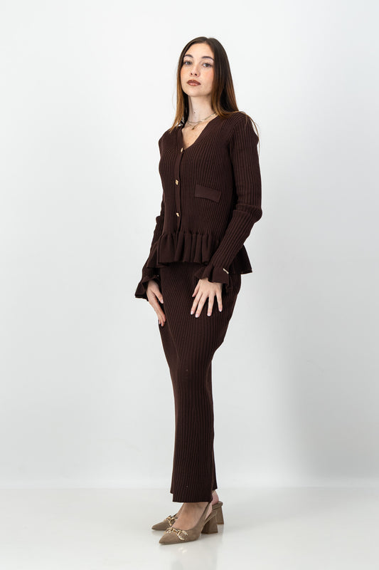 Yura Knit Set in Brown