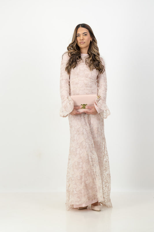 The Lujain Dress in Blush