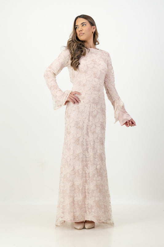 The Lujain Dress in Blush