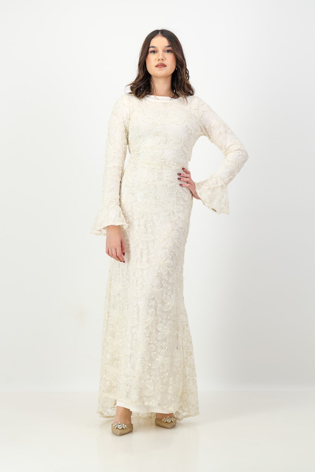 The Lujain Dress in Vanilla