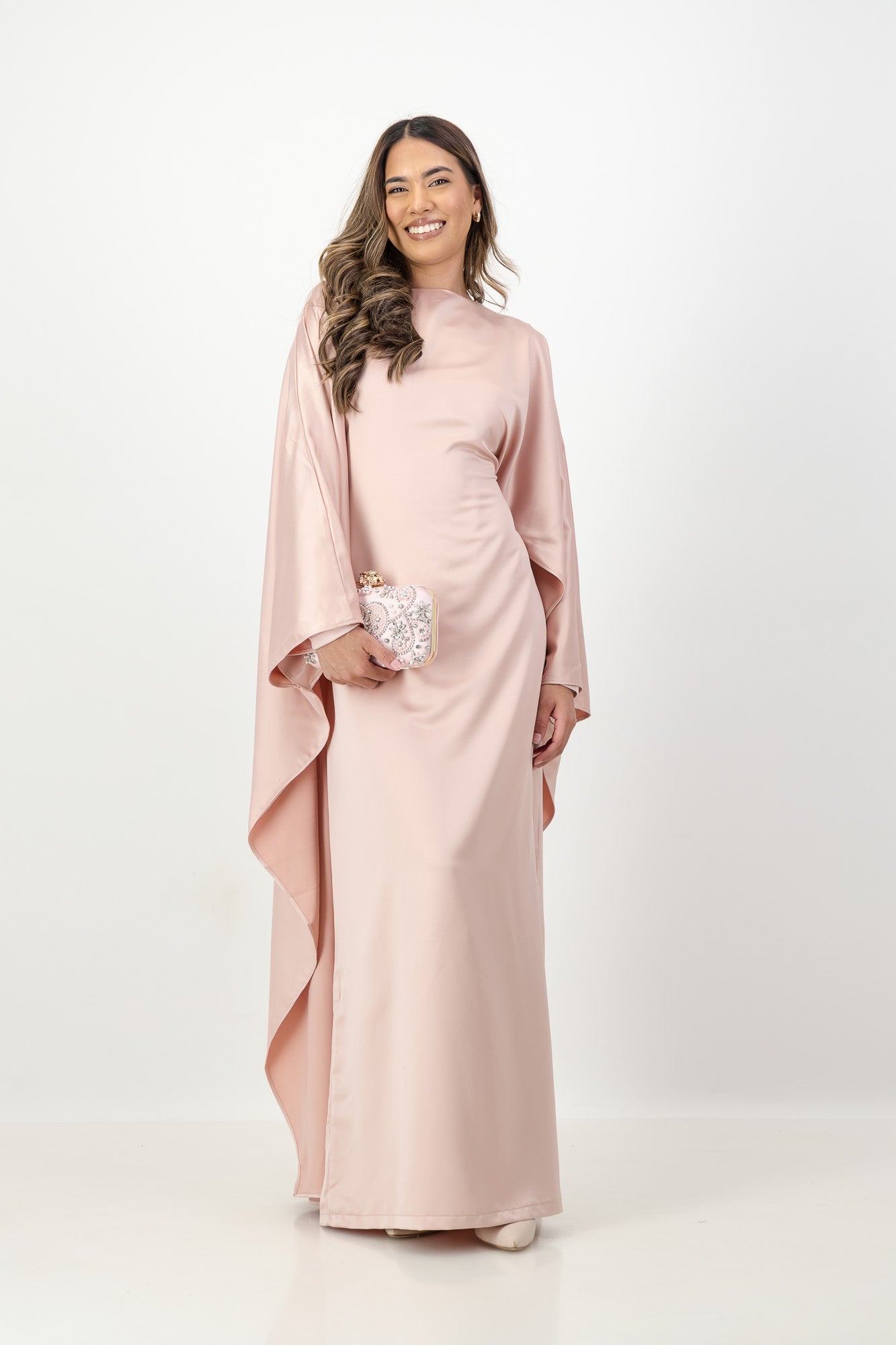 The Nour Kaftan in Dusty Pink