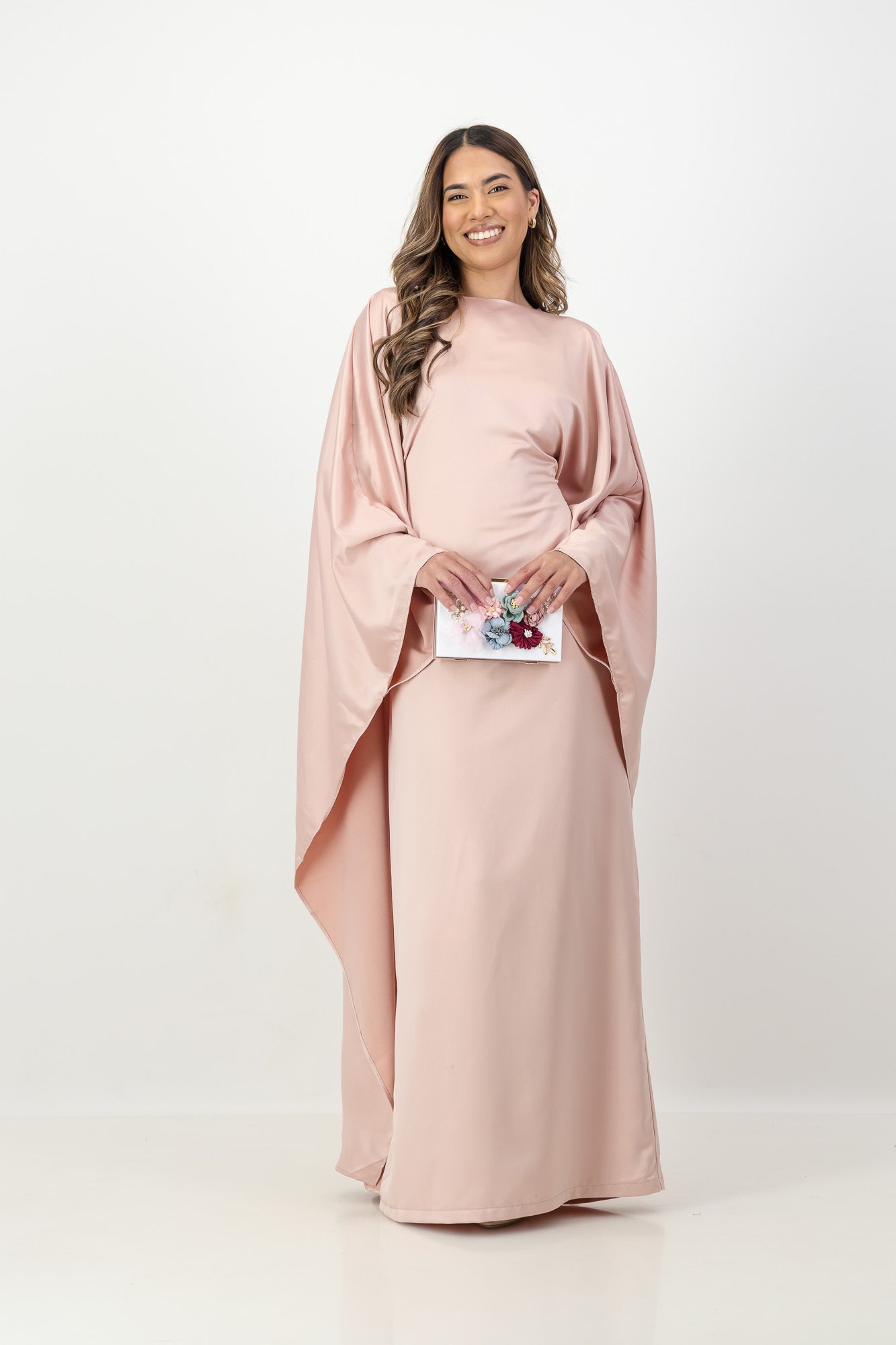The Nour Kaftan in Dusty Pink