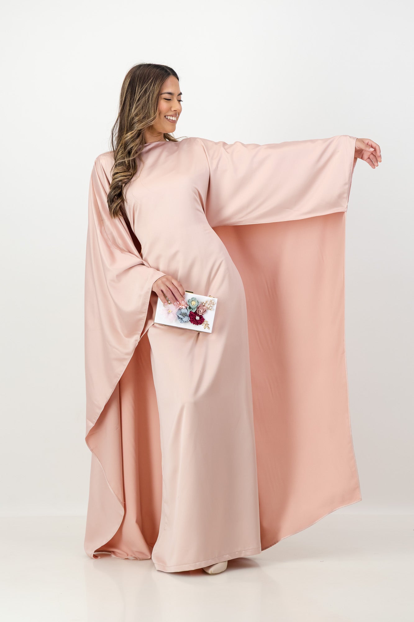 The Nour Kaftan in Dusty Pink