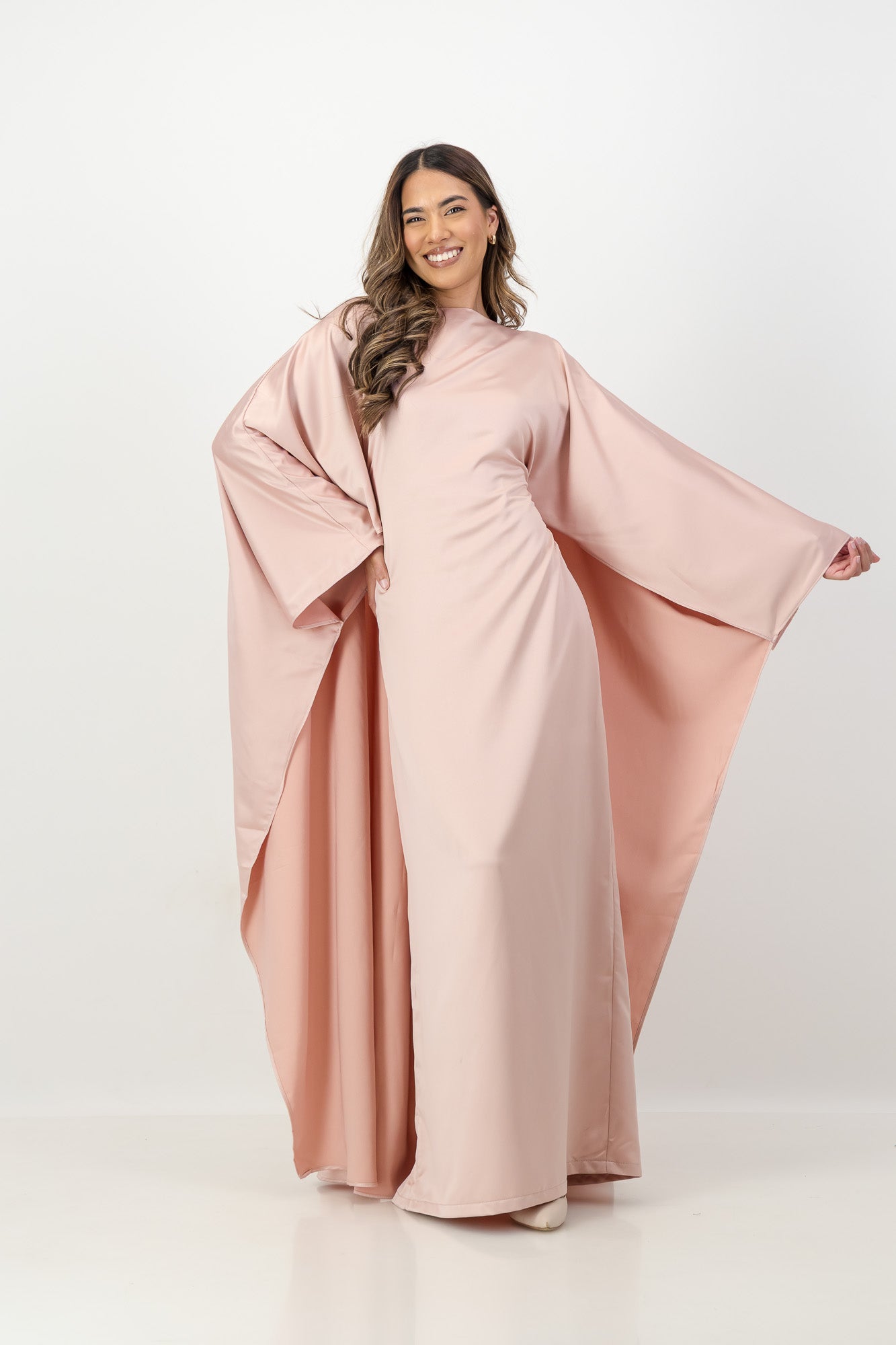 The Nour Kaftan in Dusty Pink