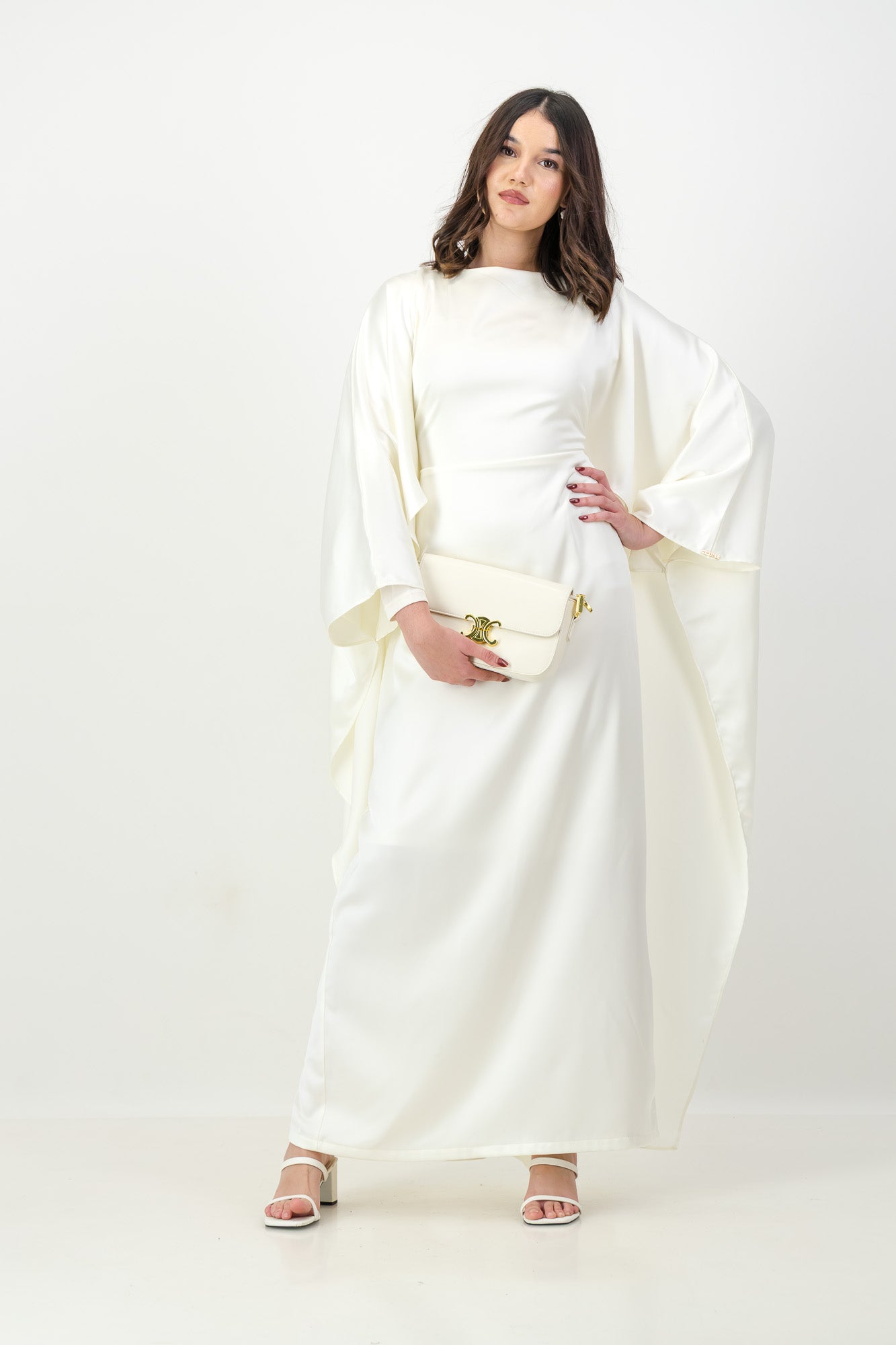 The Nour Kaftan in Ivory