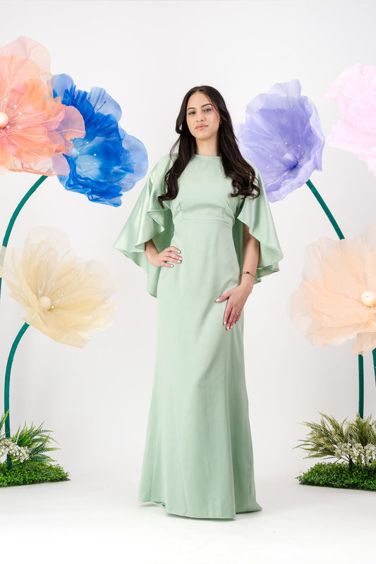 Roya Cape Gown - Spearmint