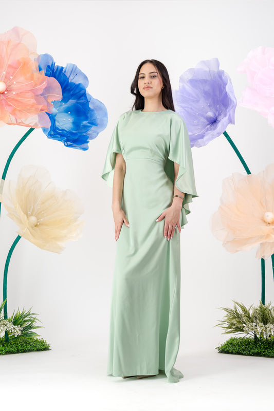 Roya Cape Gown - Spearmint