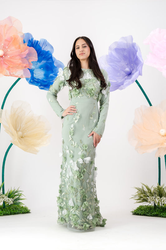 Jouri Bloom Gown - Sage